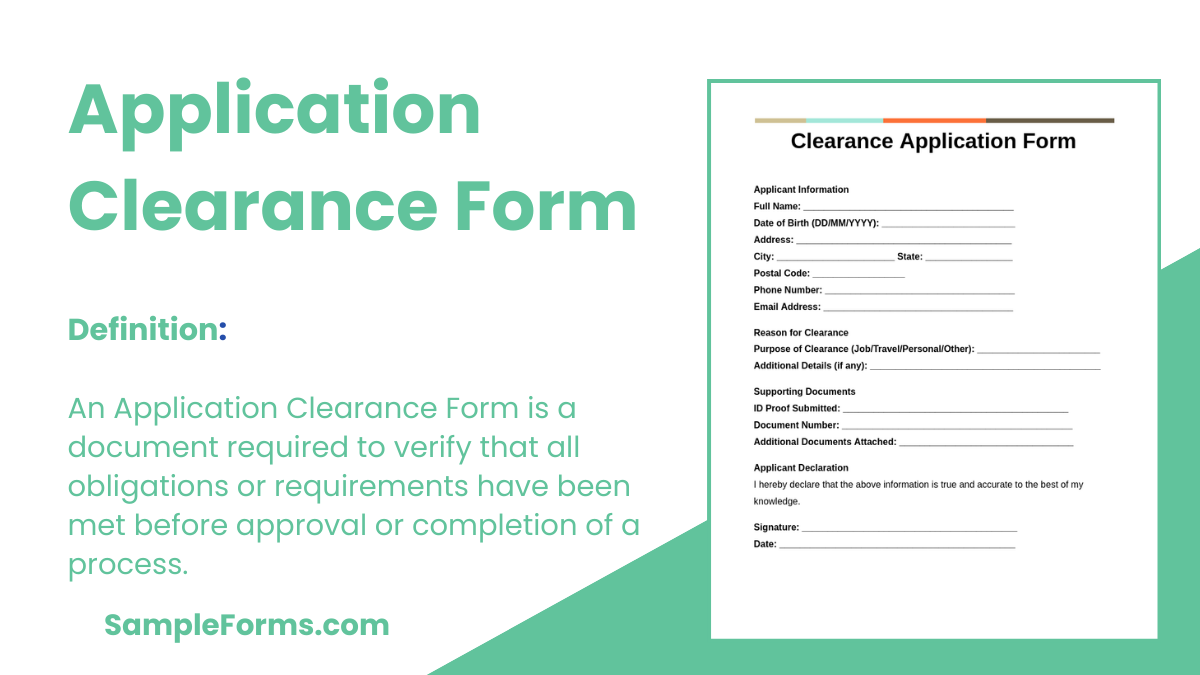 application clearance form