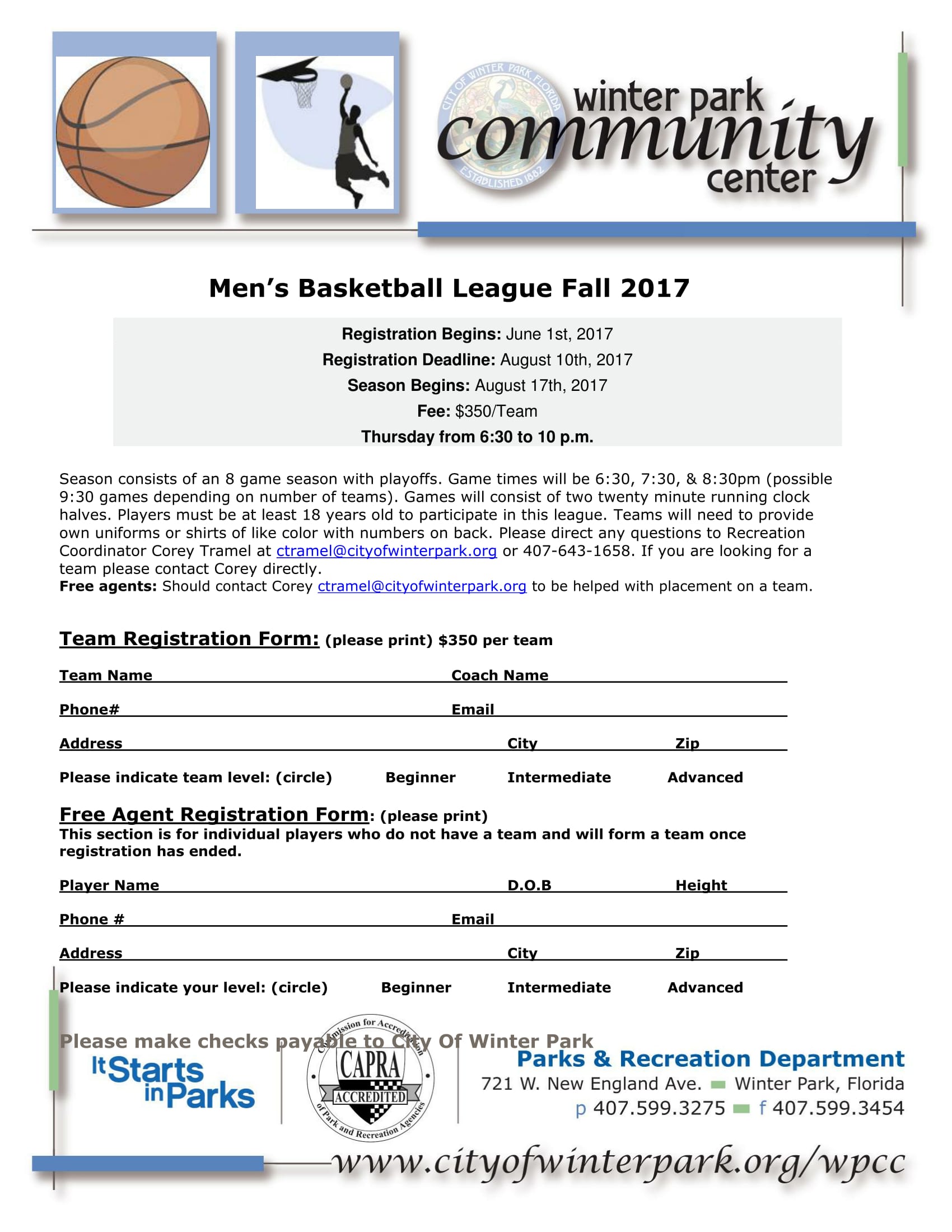 FREE 11 Basketball Registration Forms In PDF MS Word Excel