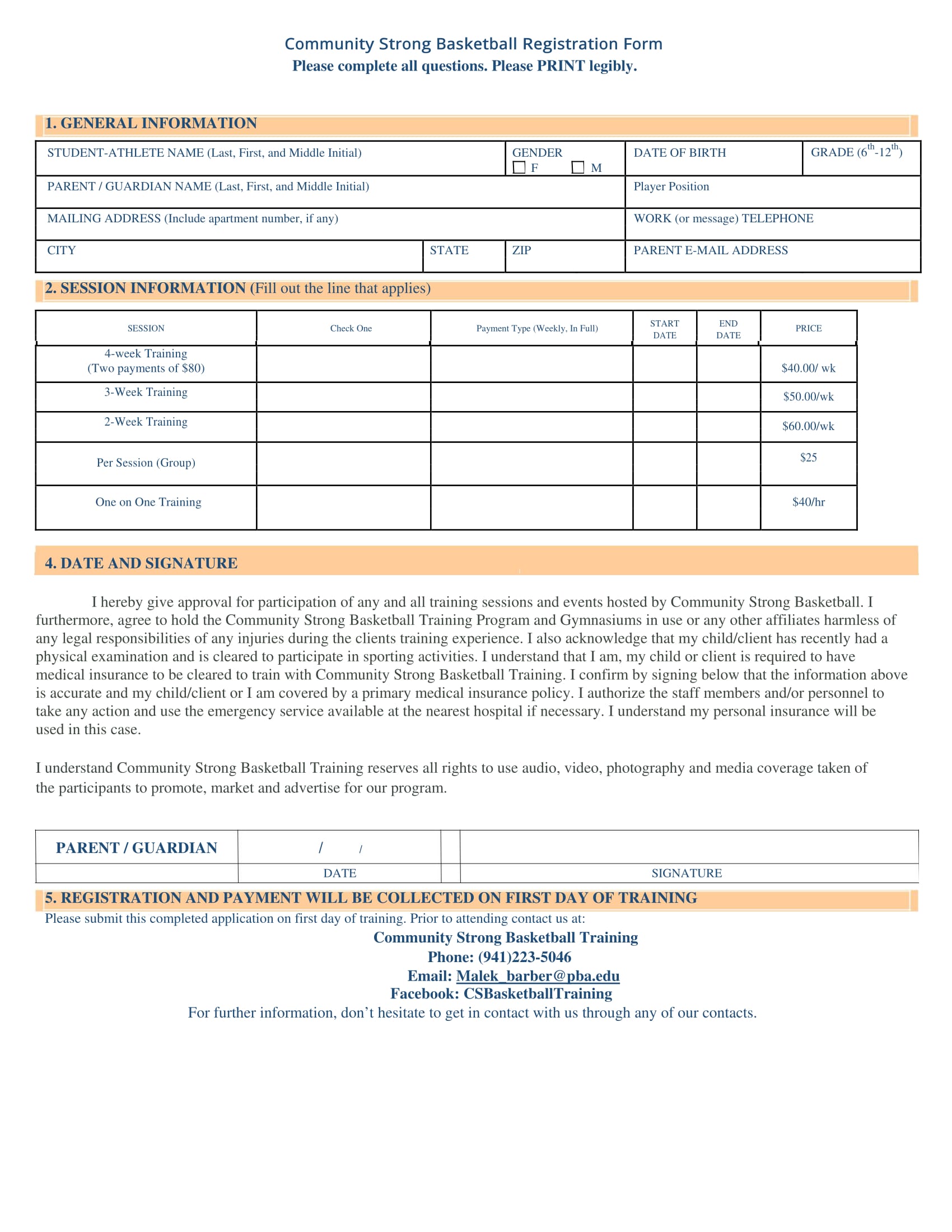 basketball training registration form 2