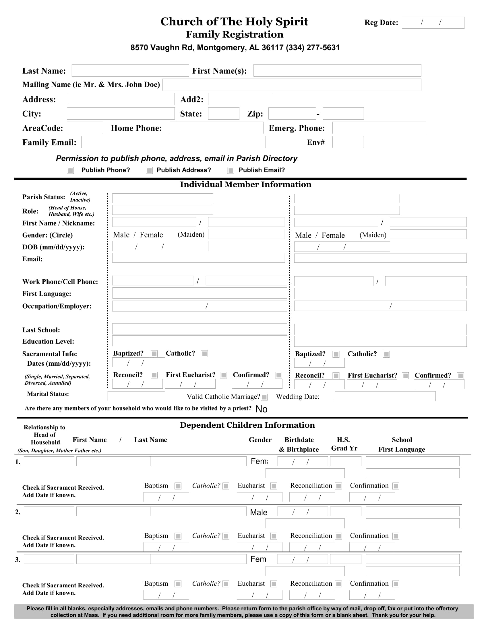 blank family registration form 1