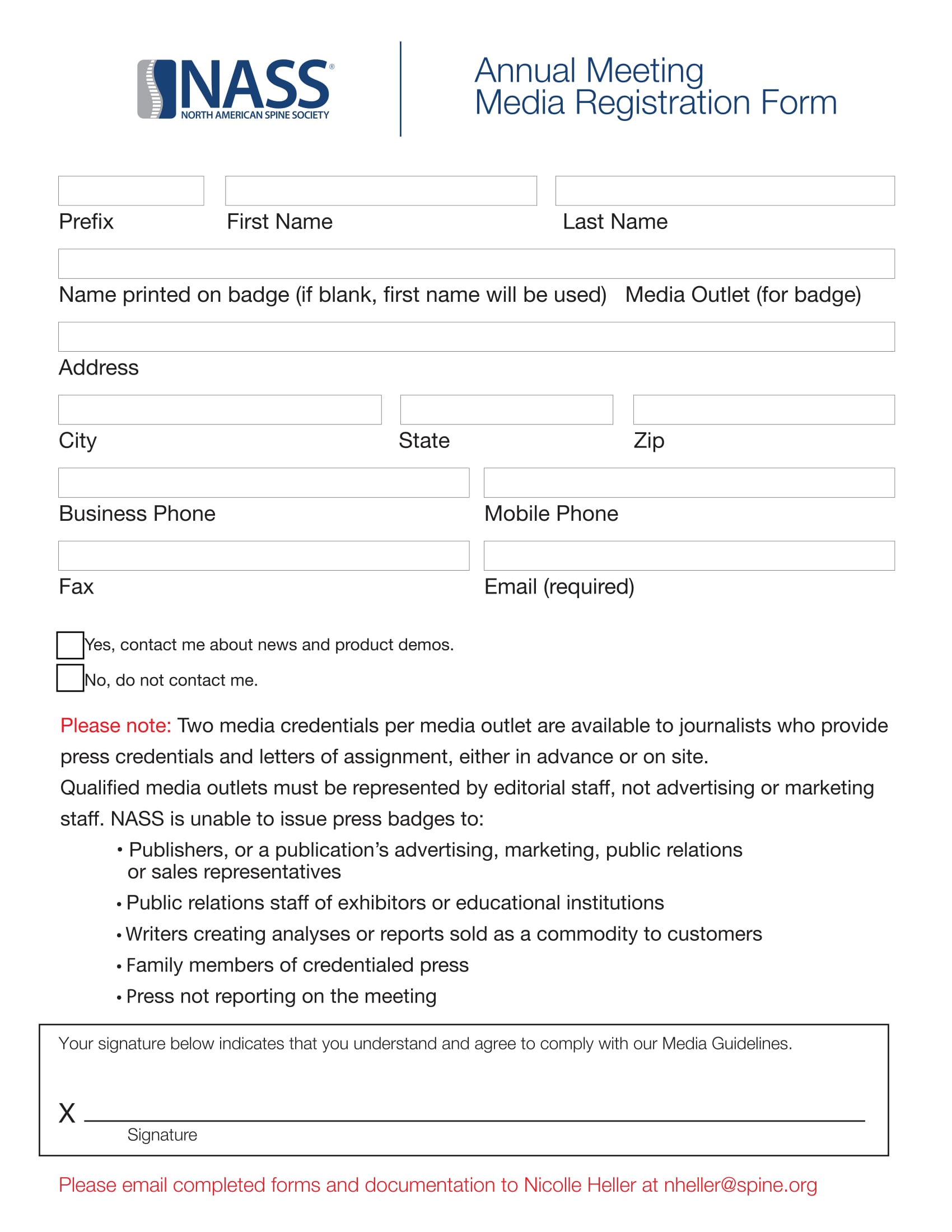 blank media registration form 1