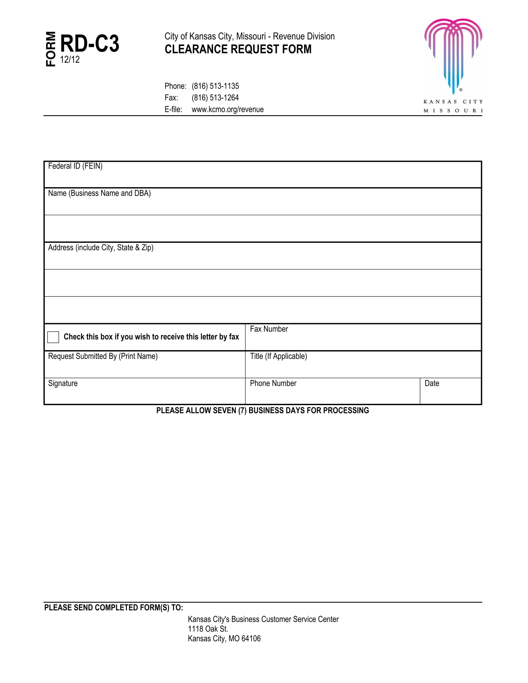 business clearance request form 1