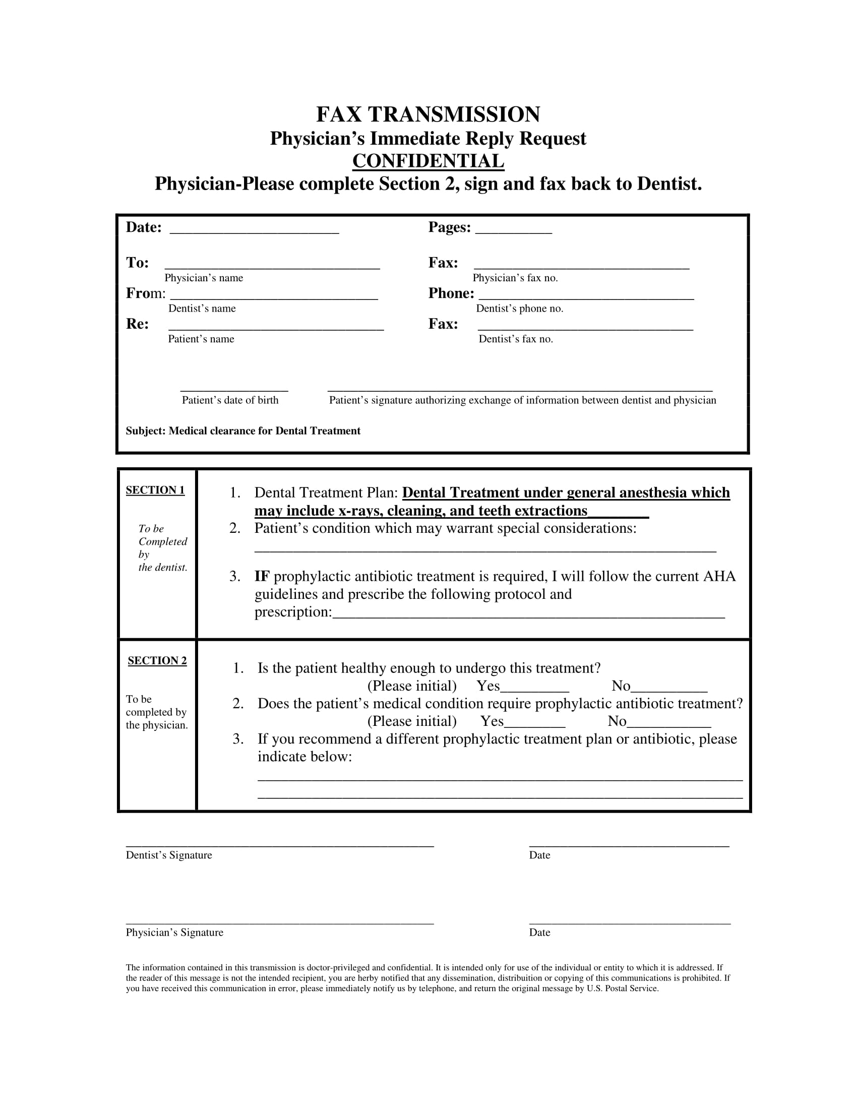 FREE 14+ Dental Medical Clearance Forms in PDF MS Word