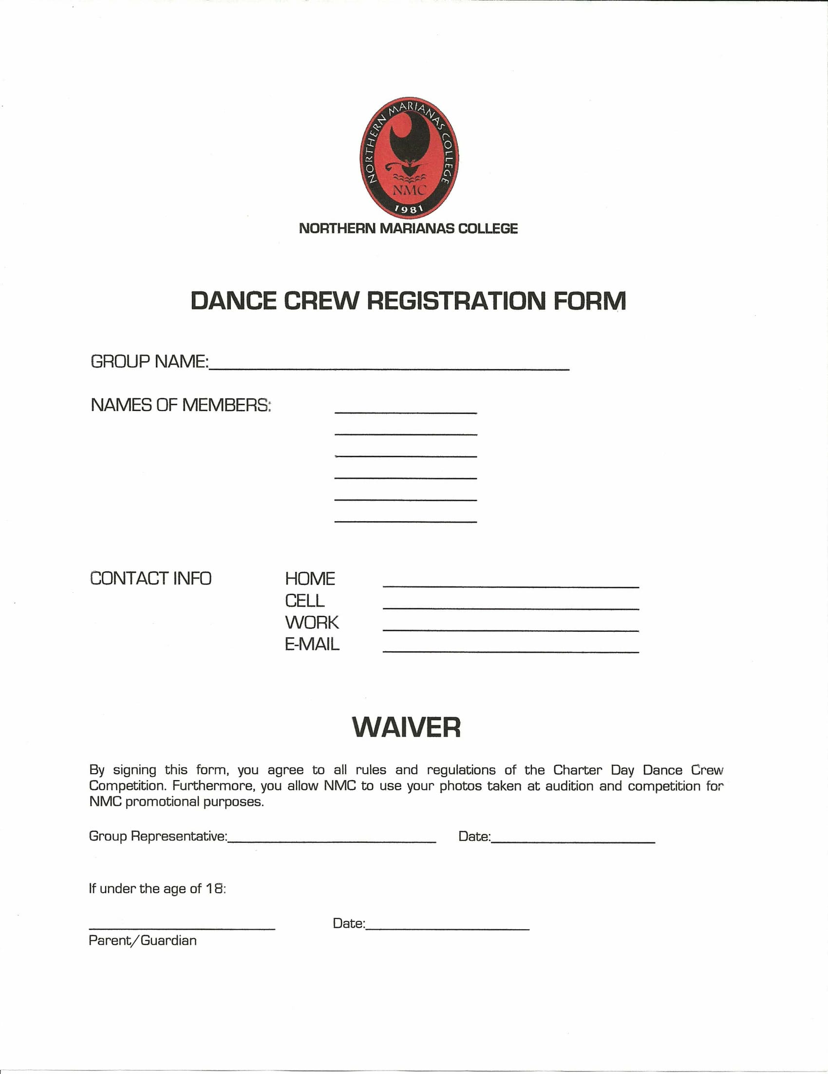 Free 12 Dance Registration Forms In Pdf Pdf Ms Word Excel 3985