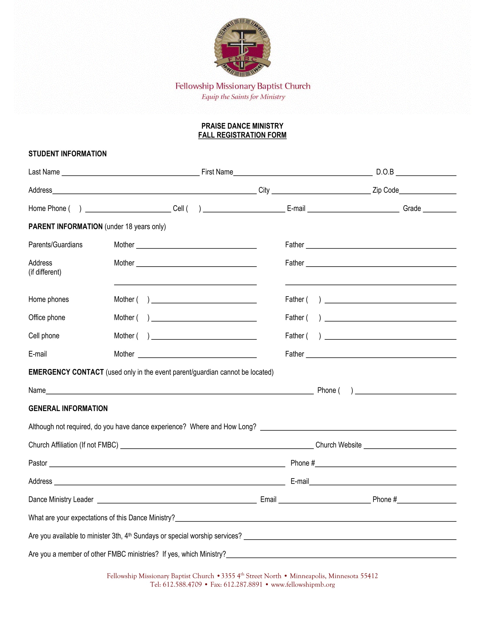 FREE 12 Dance Registration Forms In PDF PDF MS Word Excel