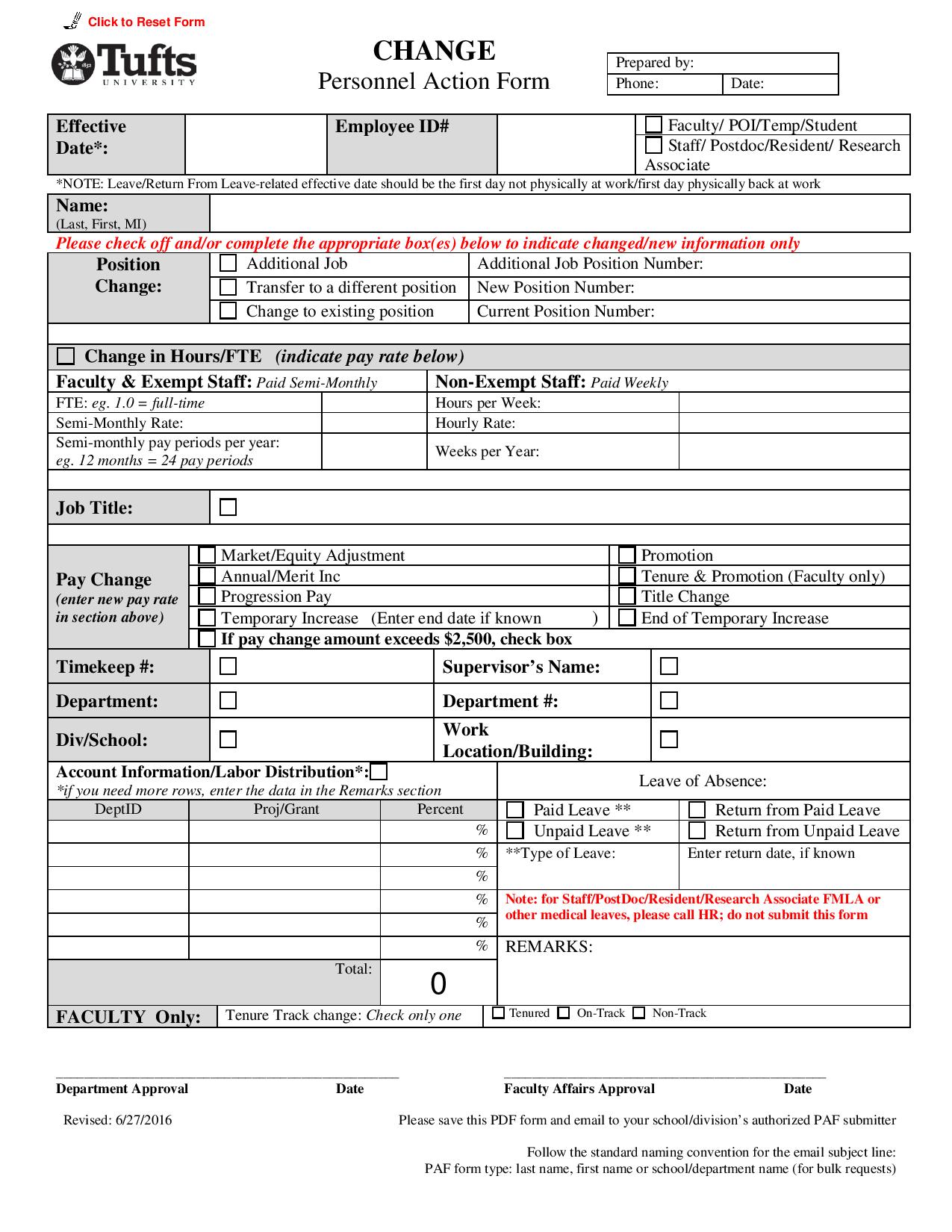 data change personnel action form page 001