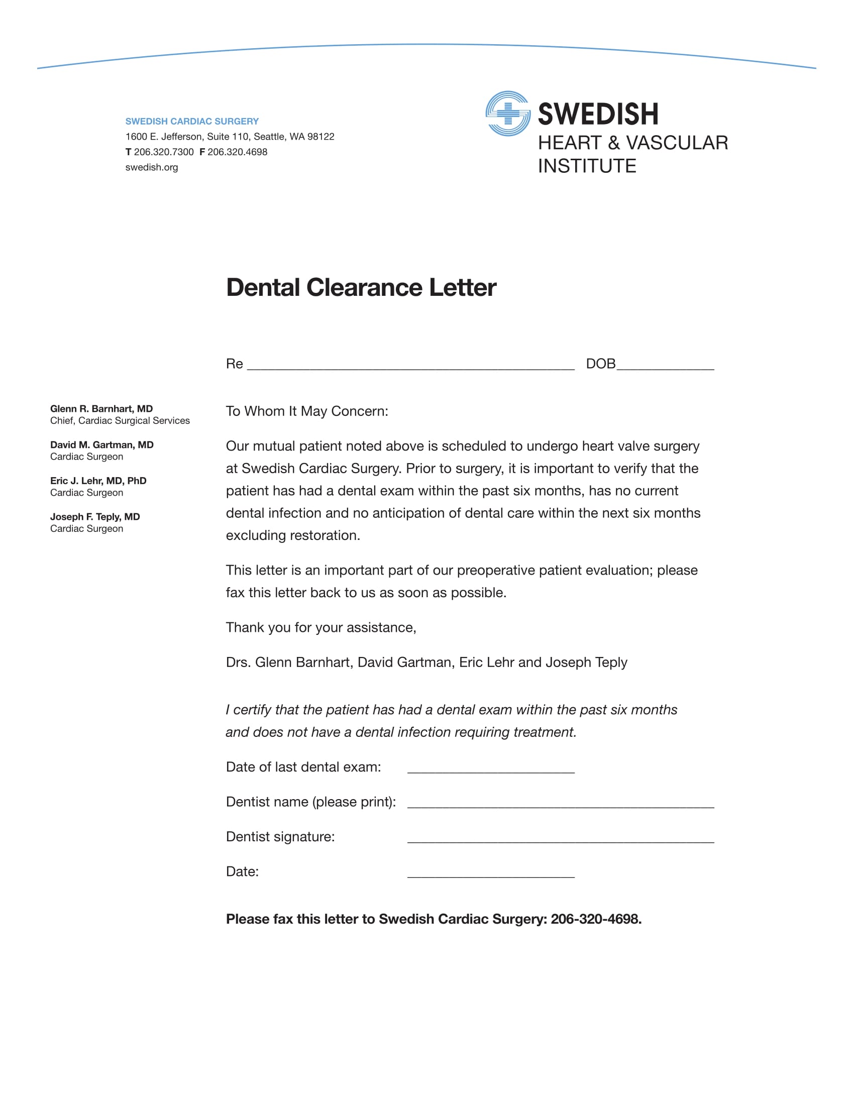 FREE 14  Dental Medical Clearance Forms in PDF MS Word