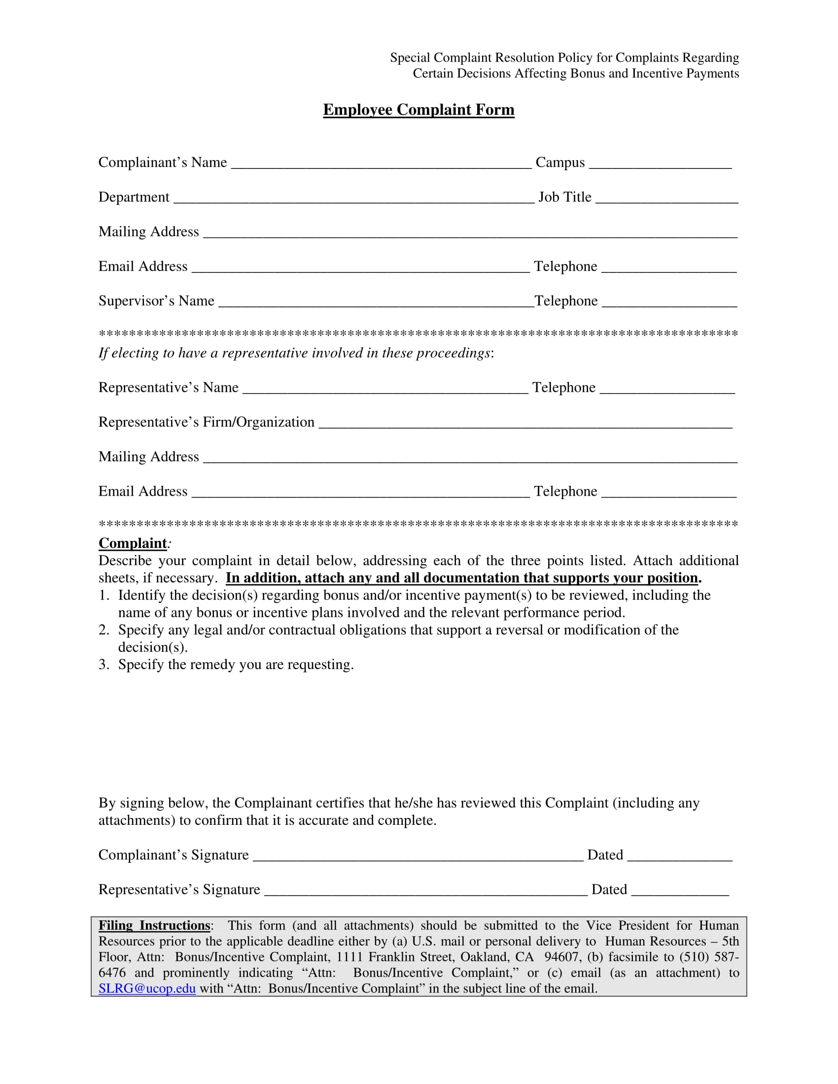 employee complaint form 1