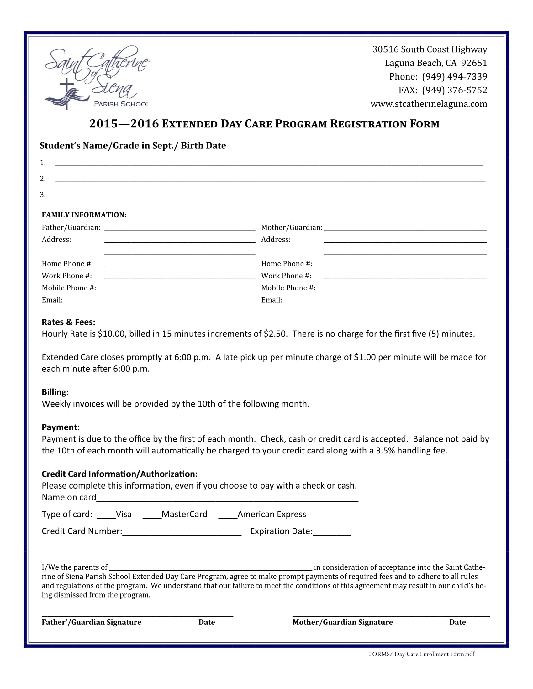 extended daycare registration form 1