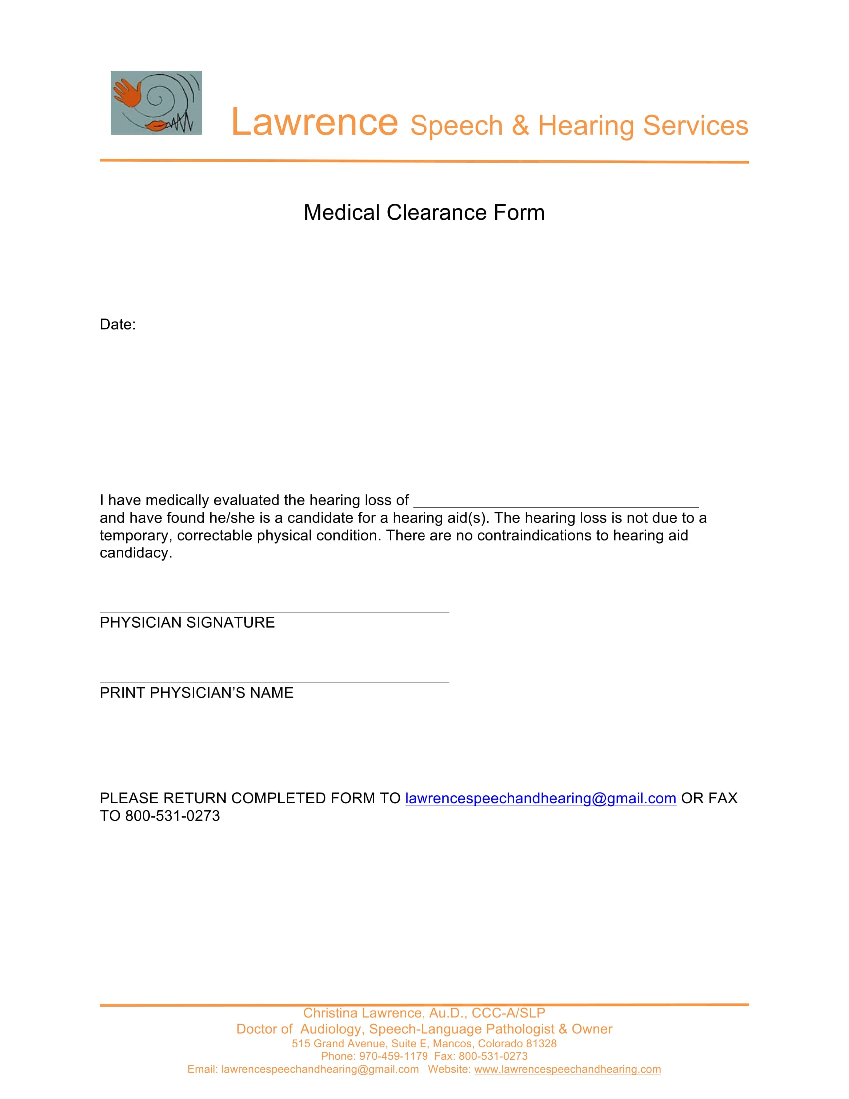 Sample Medical Clearance Letter From Doctor