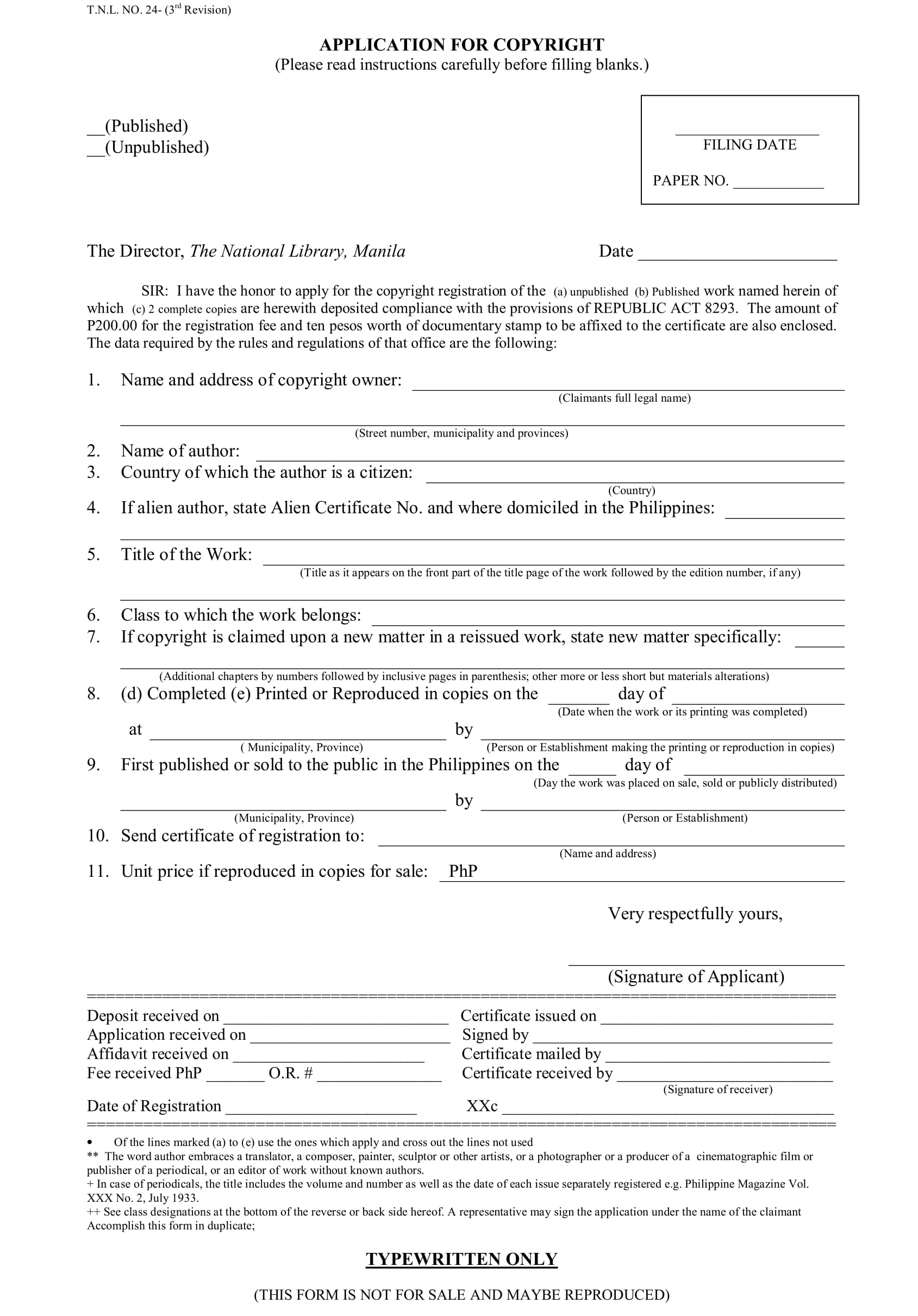 Free 9 Copyright Registration Forms In Pdf