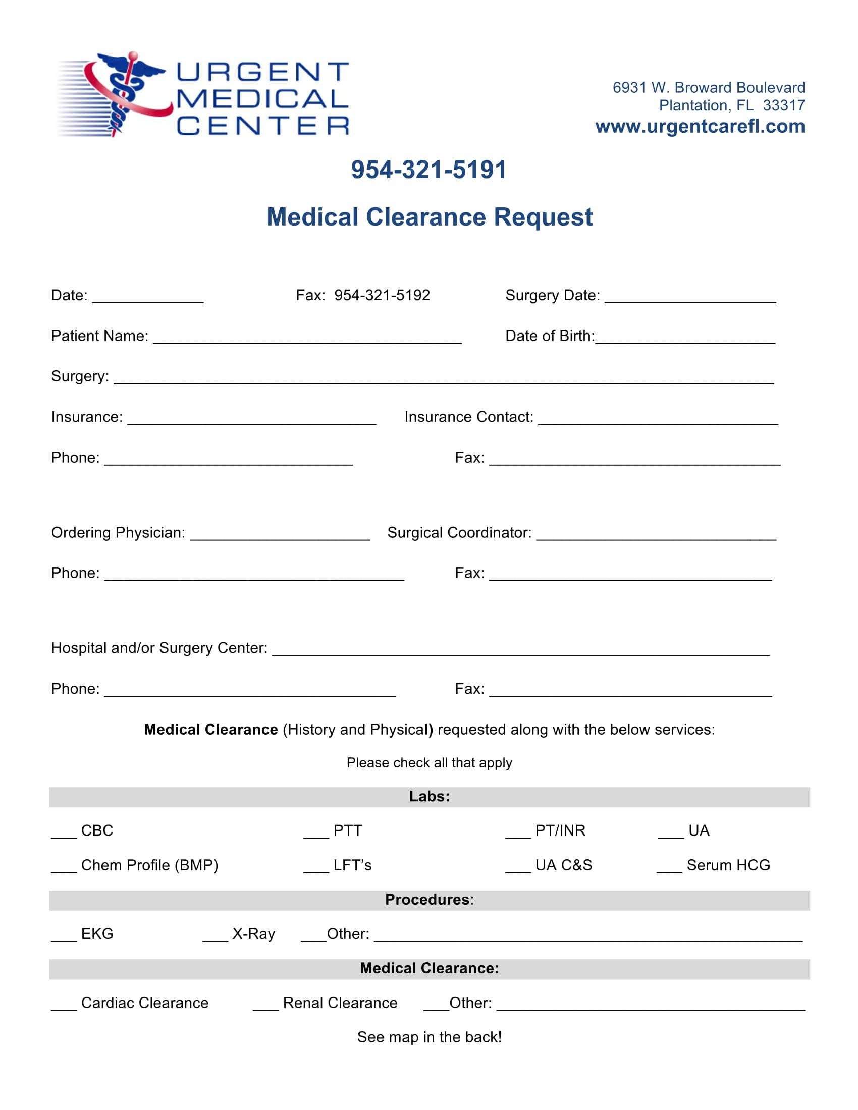 Medical Laboratory Request Form