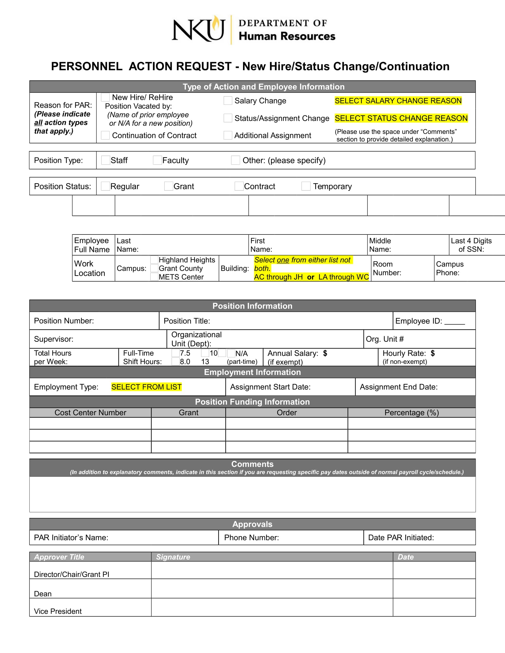 new hire personnel action request form 11