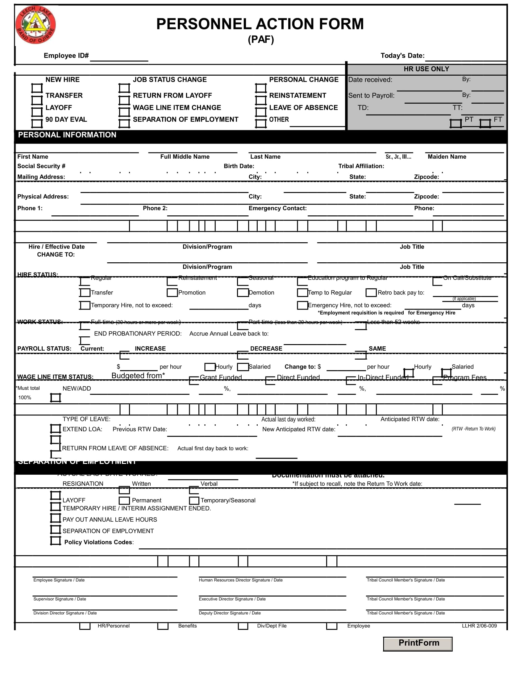 FREE 28+ Personnel Action Forms in MS Word PDF Excel