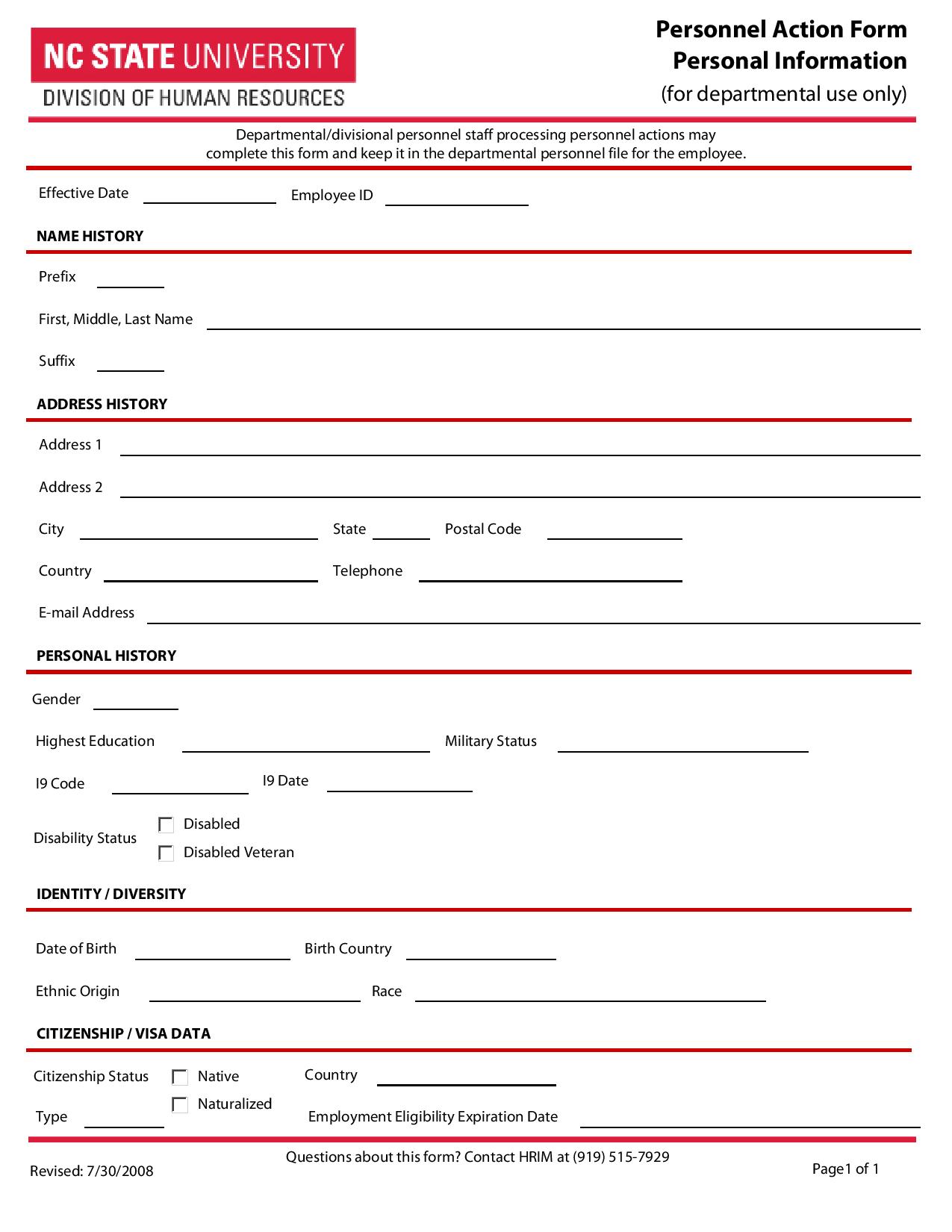 personnel action form personal information page 001