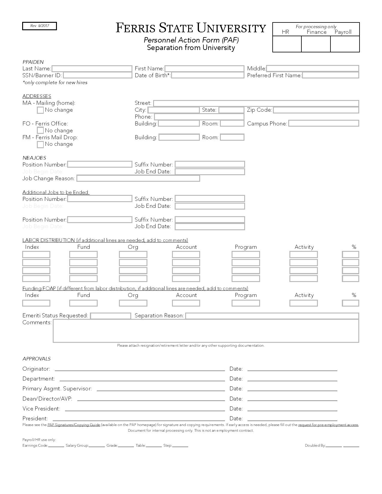 FREE 32+ Personnel Action Forms in PDF | MS Word | Excel