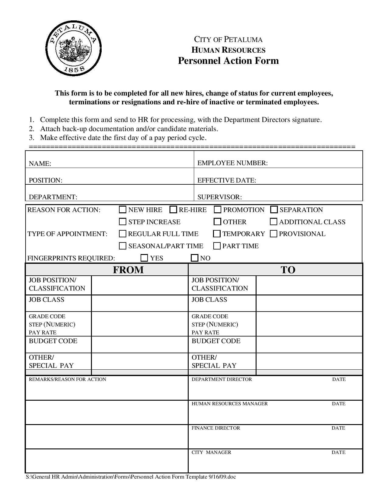 personnel action form status change1