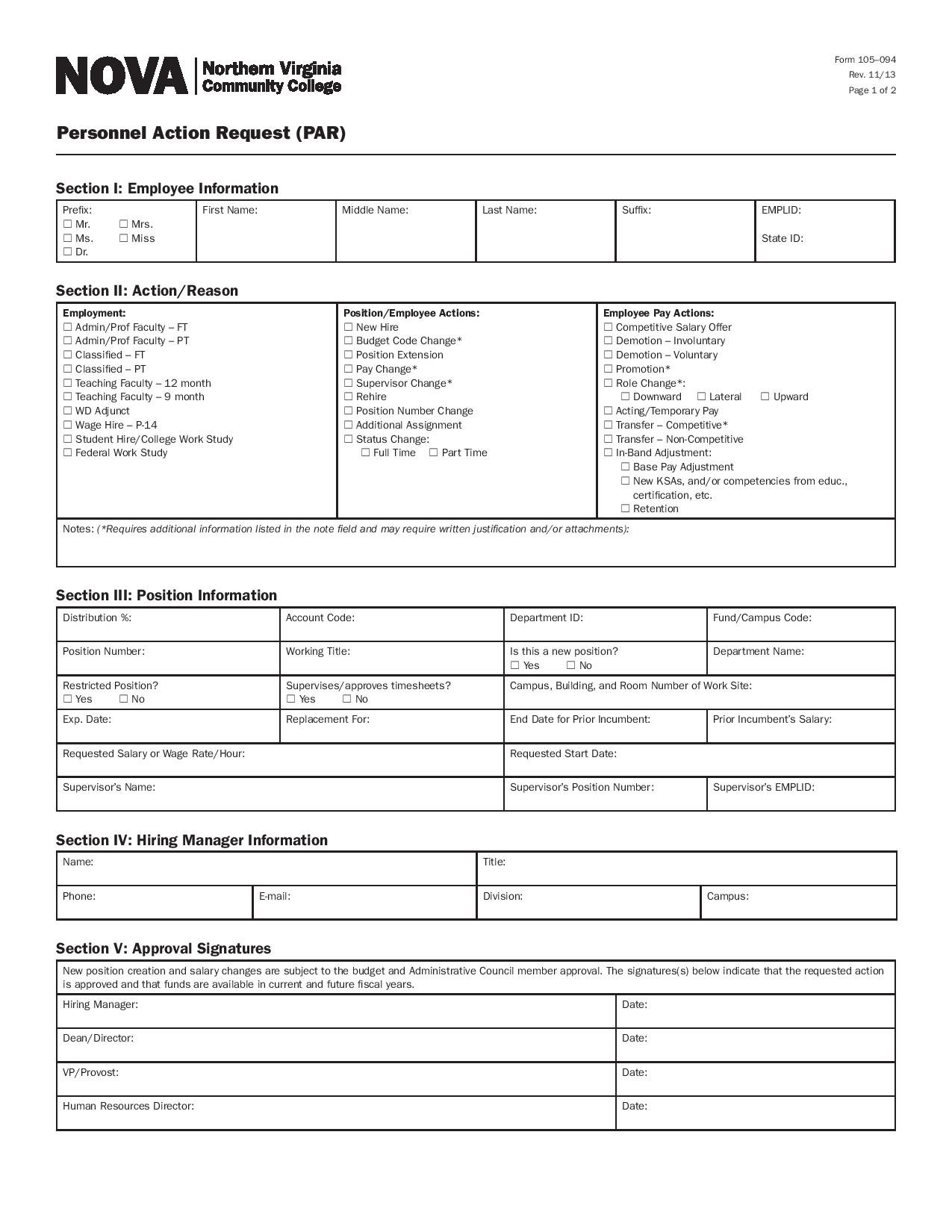 personnel action request form pdf page 001