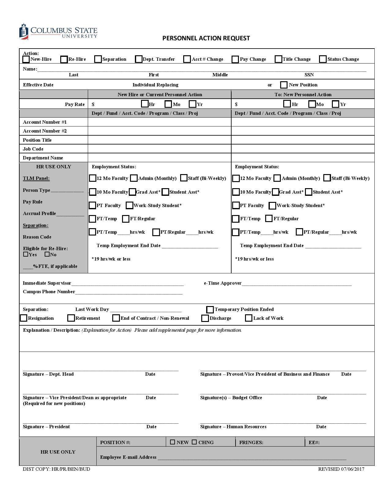 Free 31 Personnel Action Forms In Pdf Ms Word Excel 9216