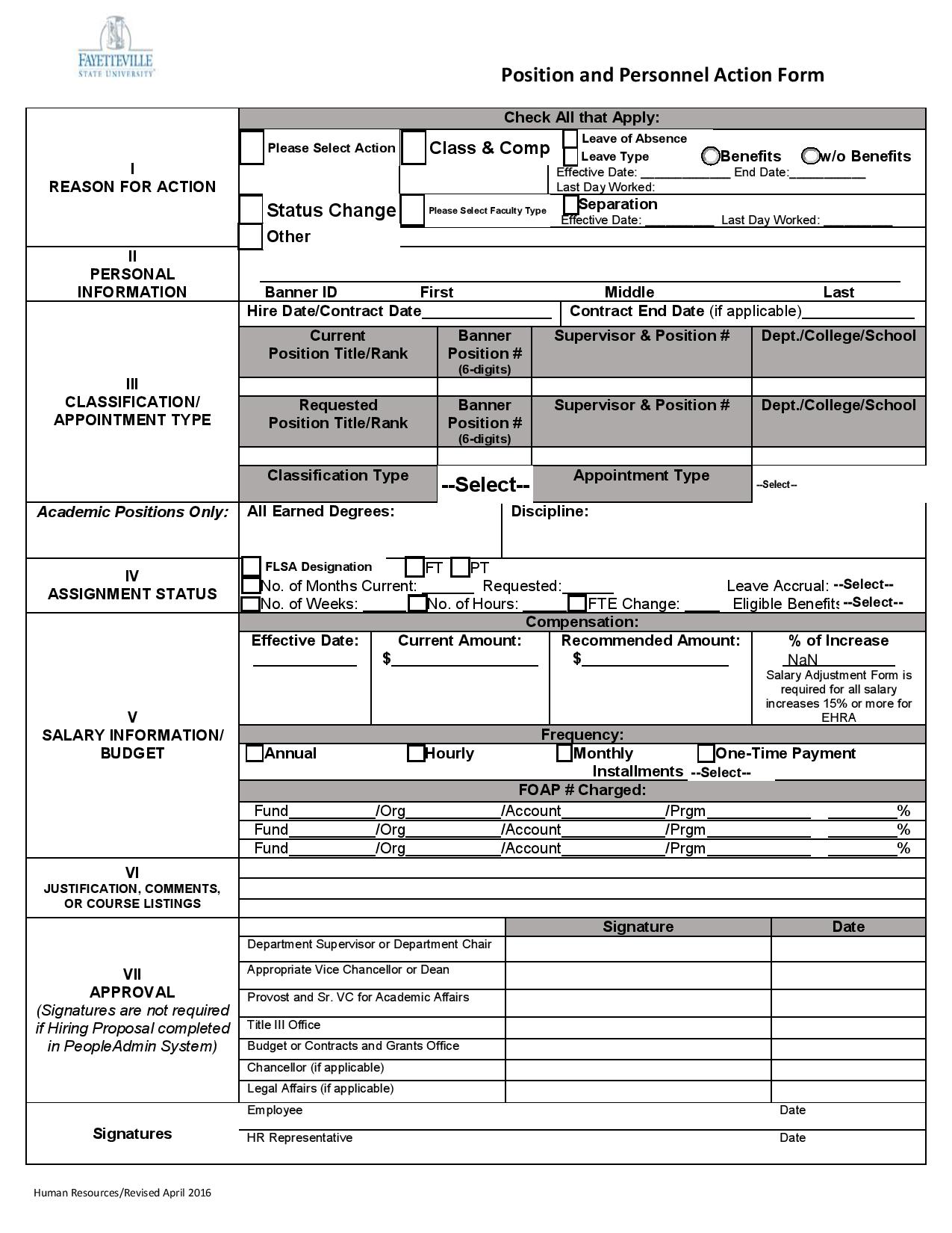 FREE 32+ Personnel Action Forms in PDF MS Word Excel