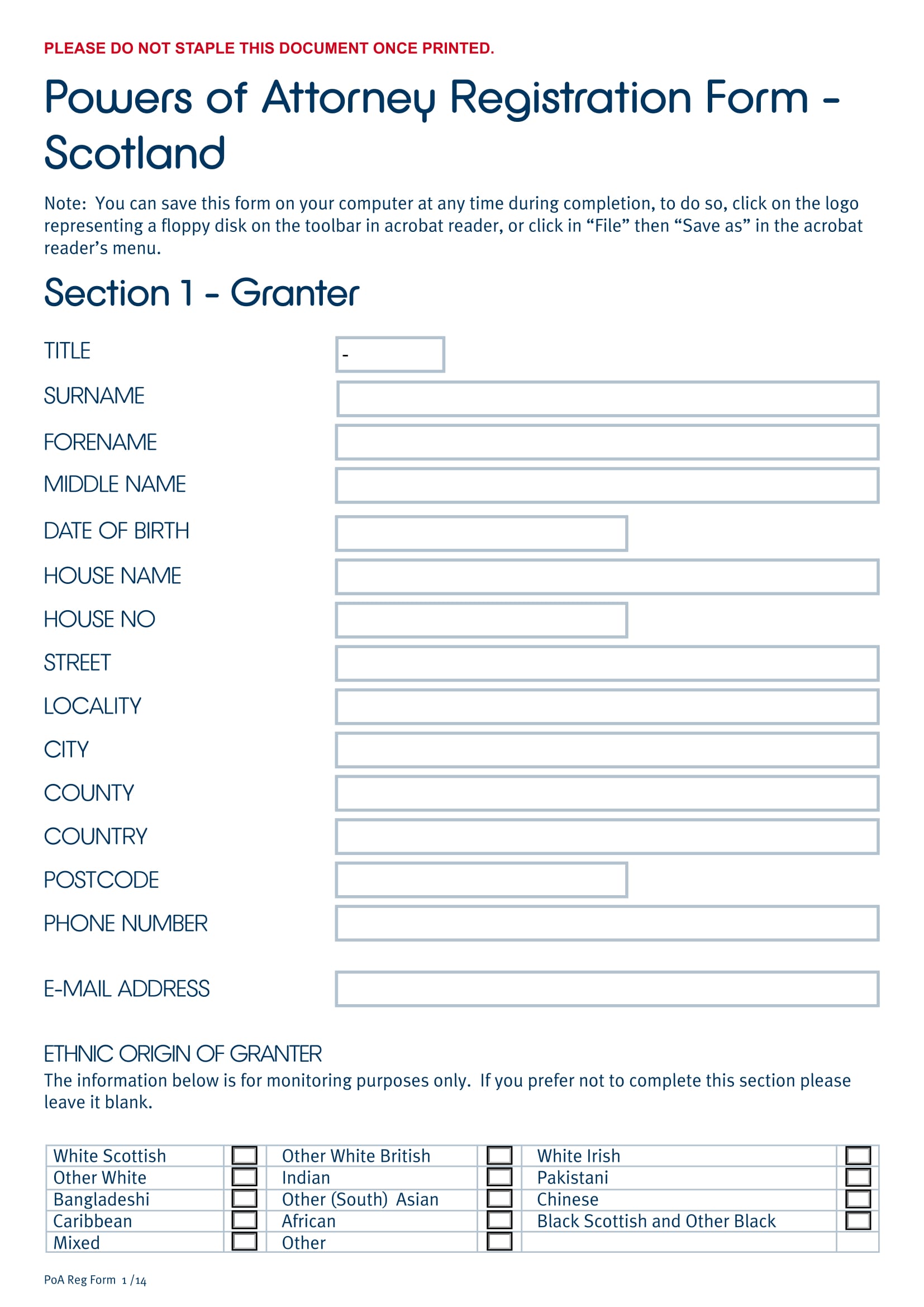 Blank Registration Forms in PDF