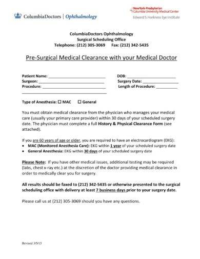 30+ Medical Clearance Forms in PDF - Free PDF Format Download