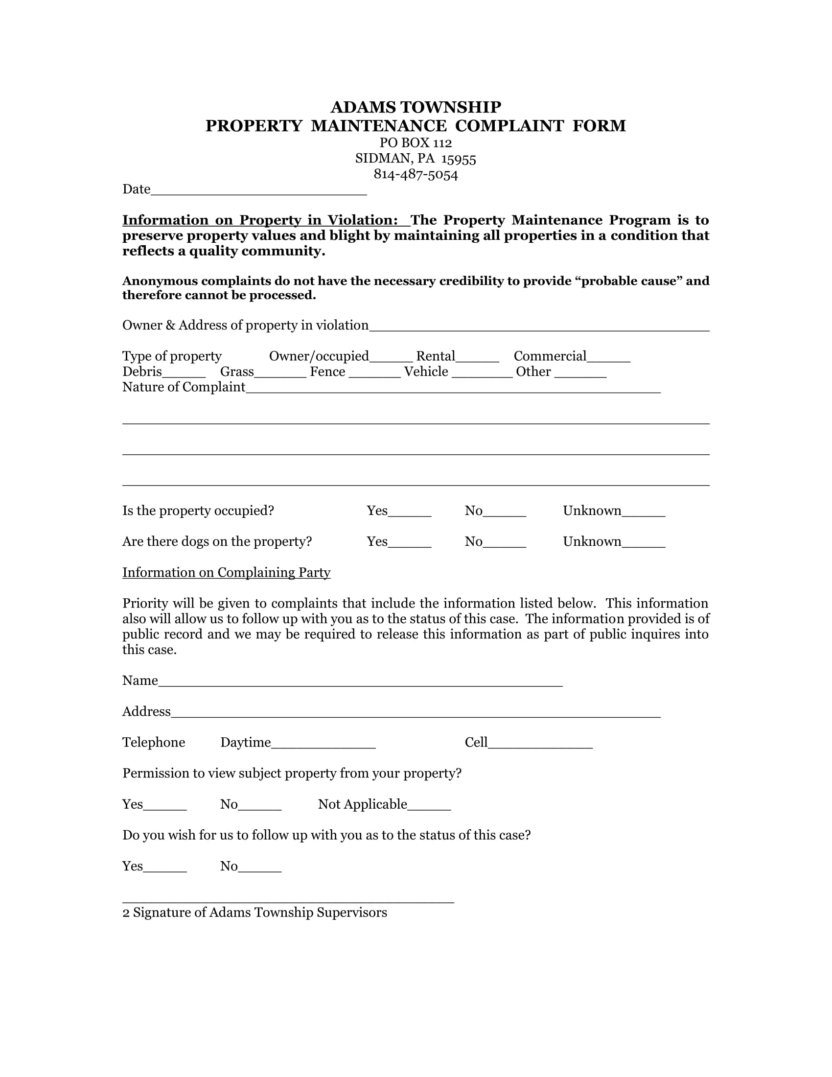 FREE 31+ Complaint Forms in PDF MS Word Excel