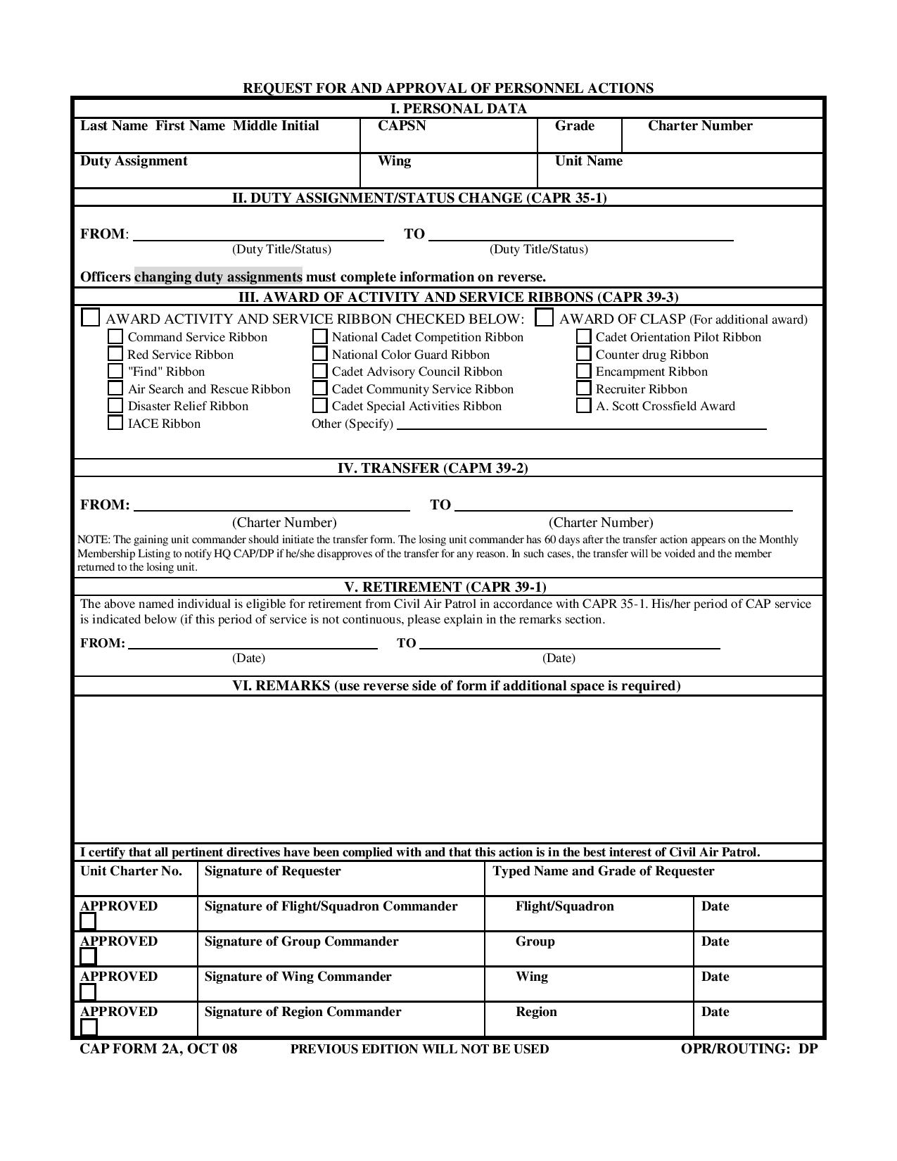request and approval of personnel action form page 001