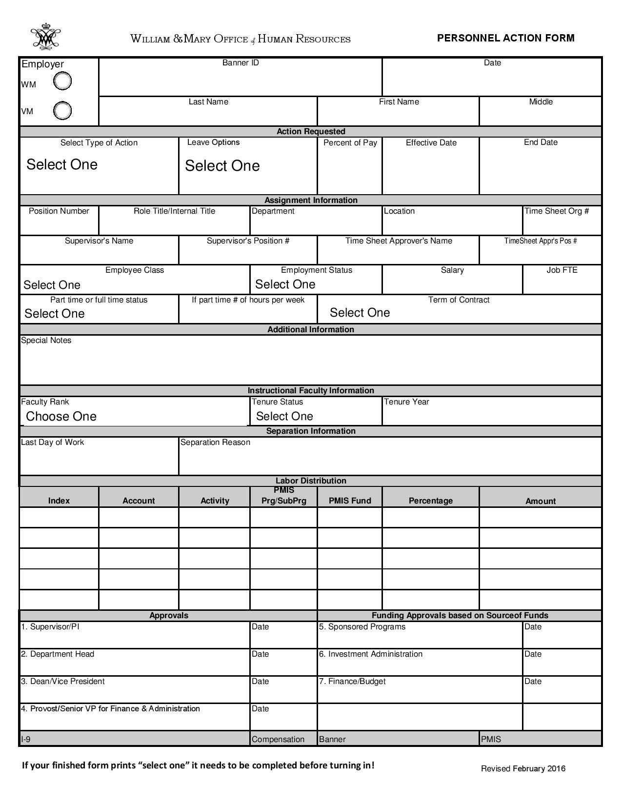 revised personnel action form page 001