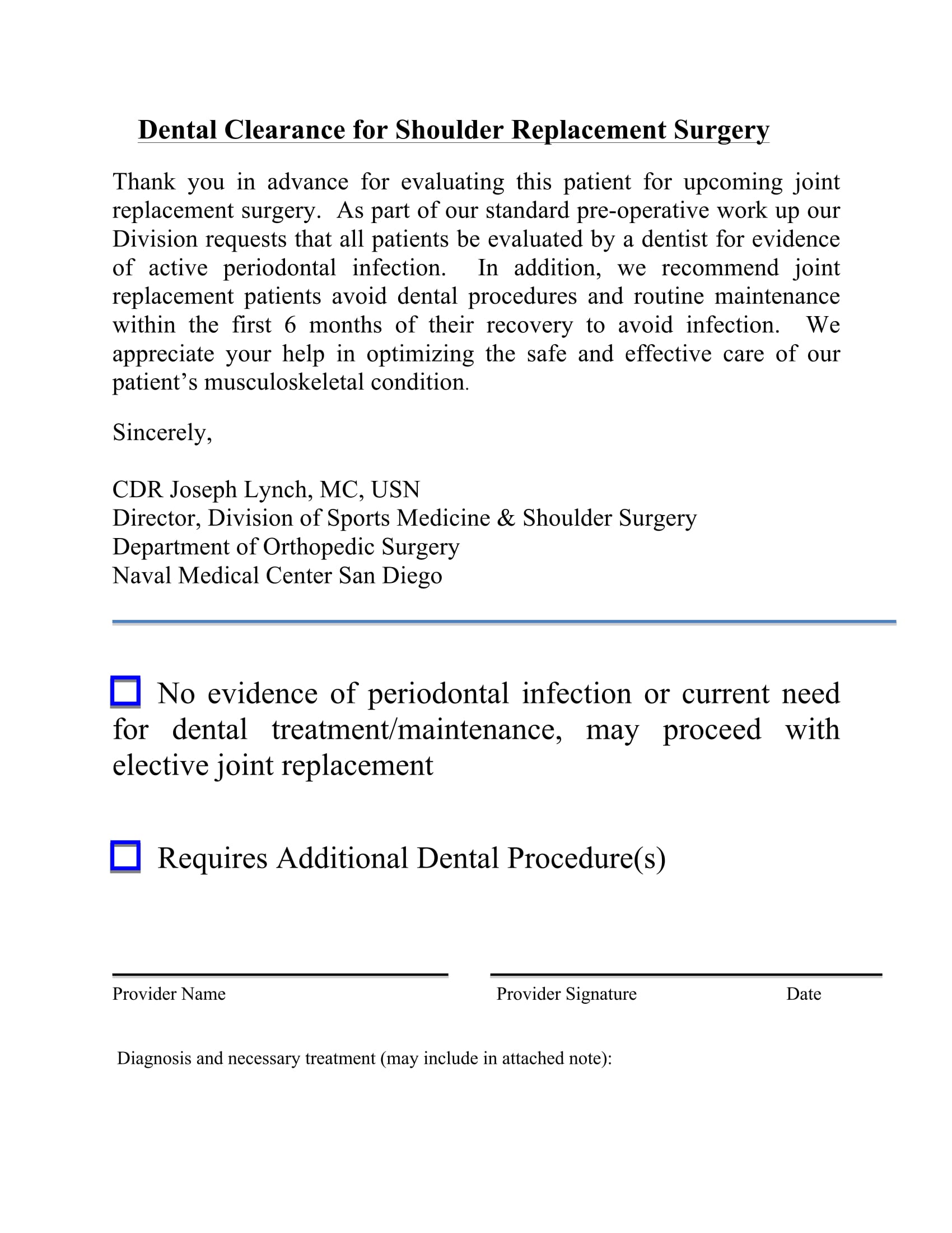 Medical Clearance For Dental Surgery