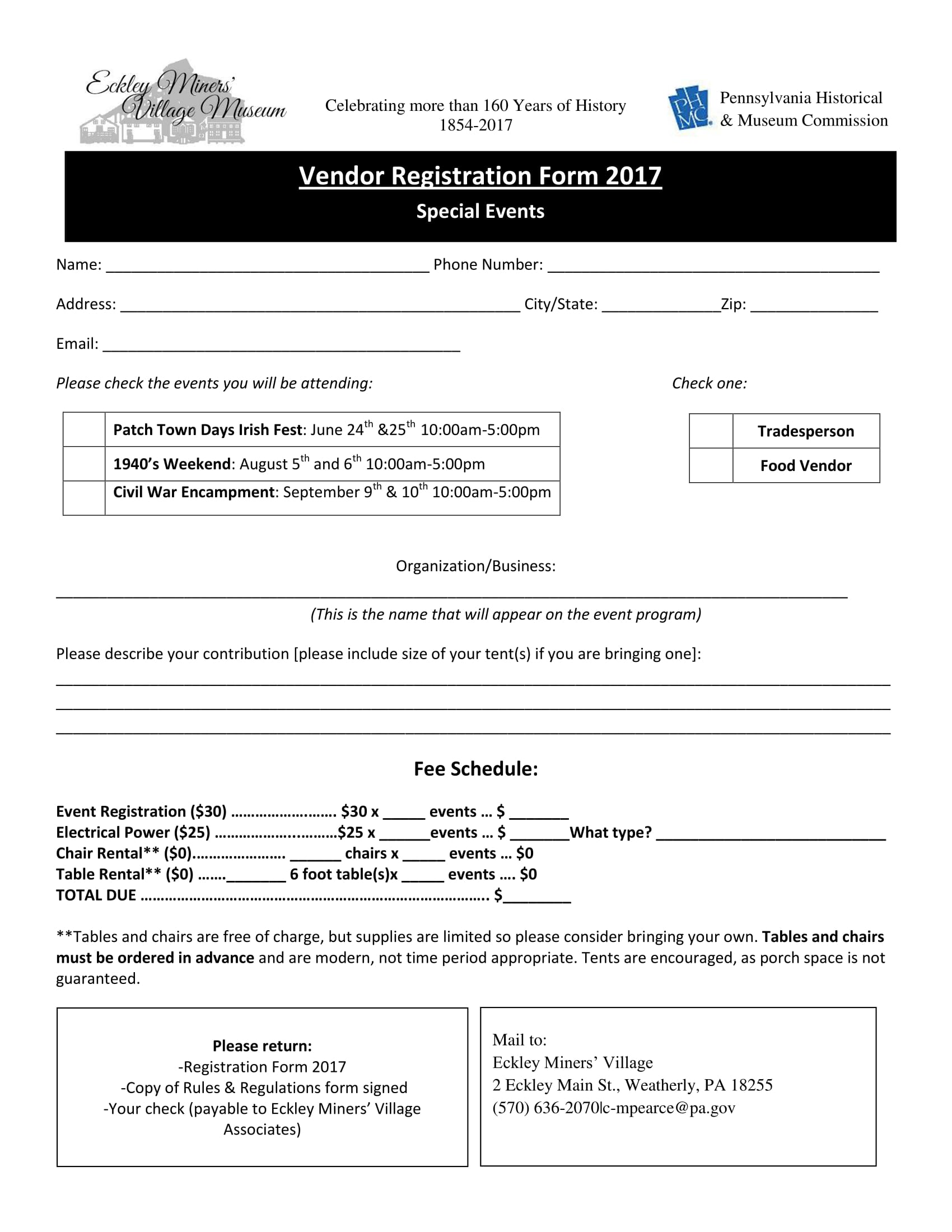 FREE 9+ Event Vendor Registration Forms in PDF | MS Word