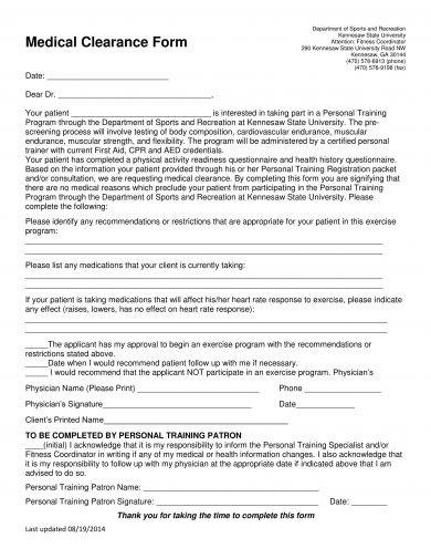 30+ Medical Clearance Forms in PDF - Free PDF Format Download