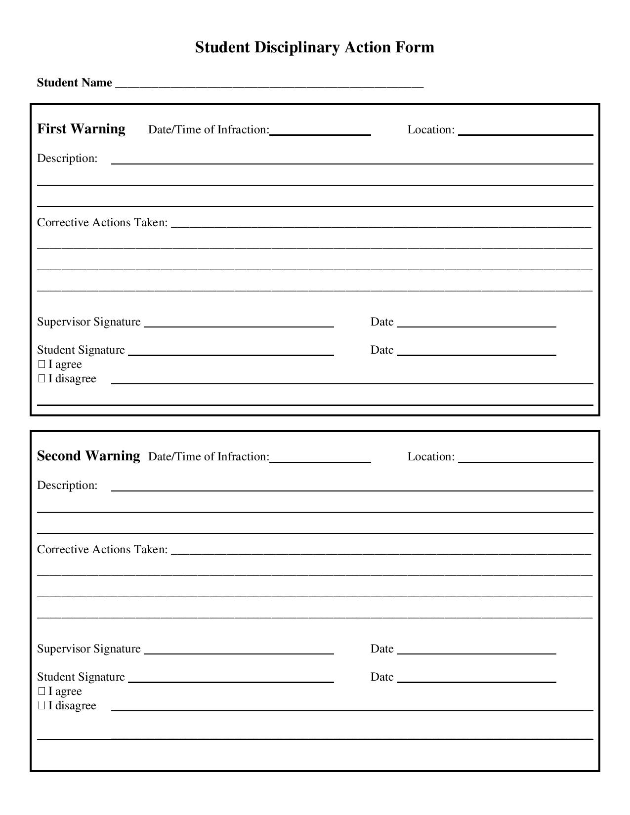 Disciplinary Action Template Word