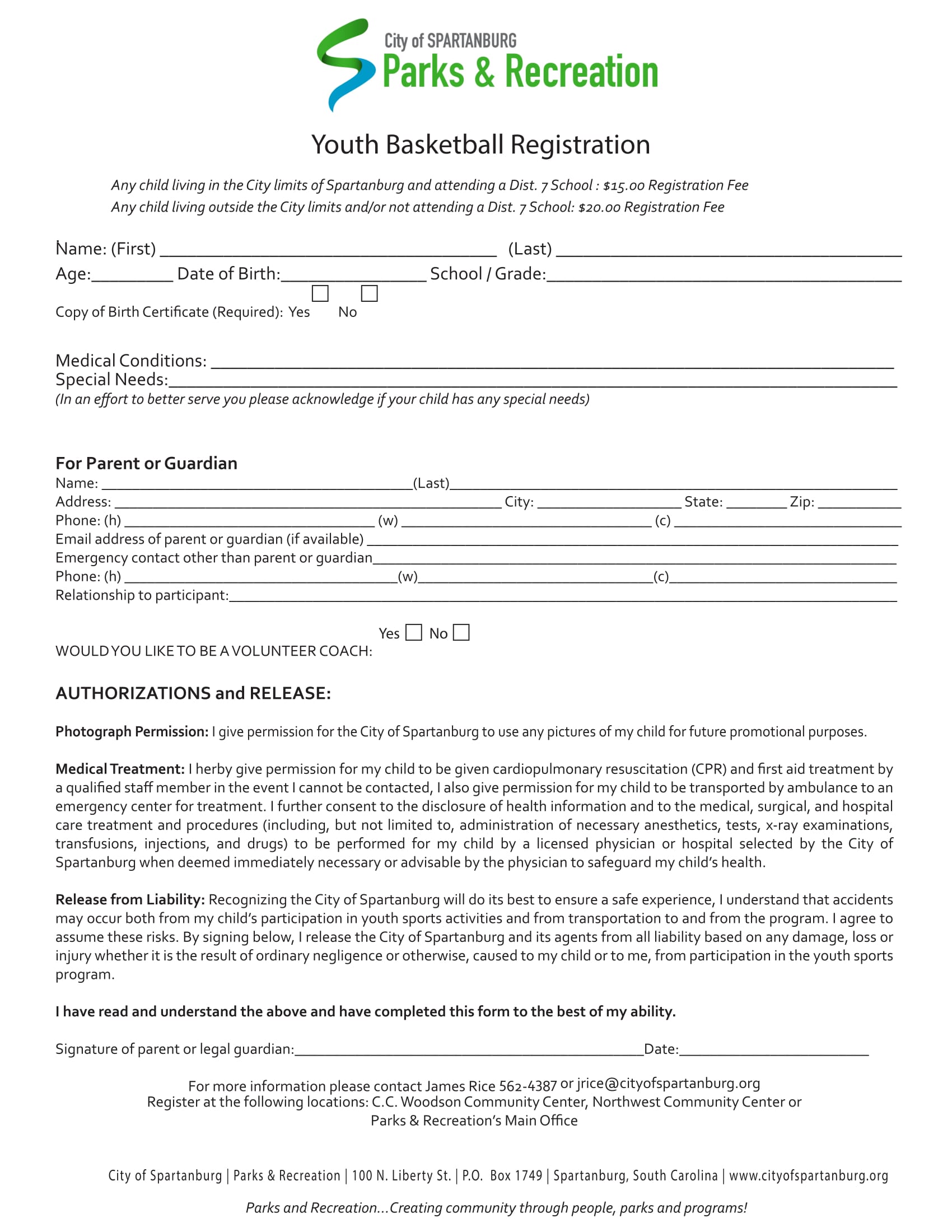 FREE 11 Basketball Registration Forms In PDF MS Word Excel