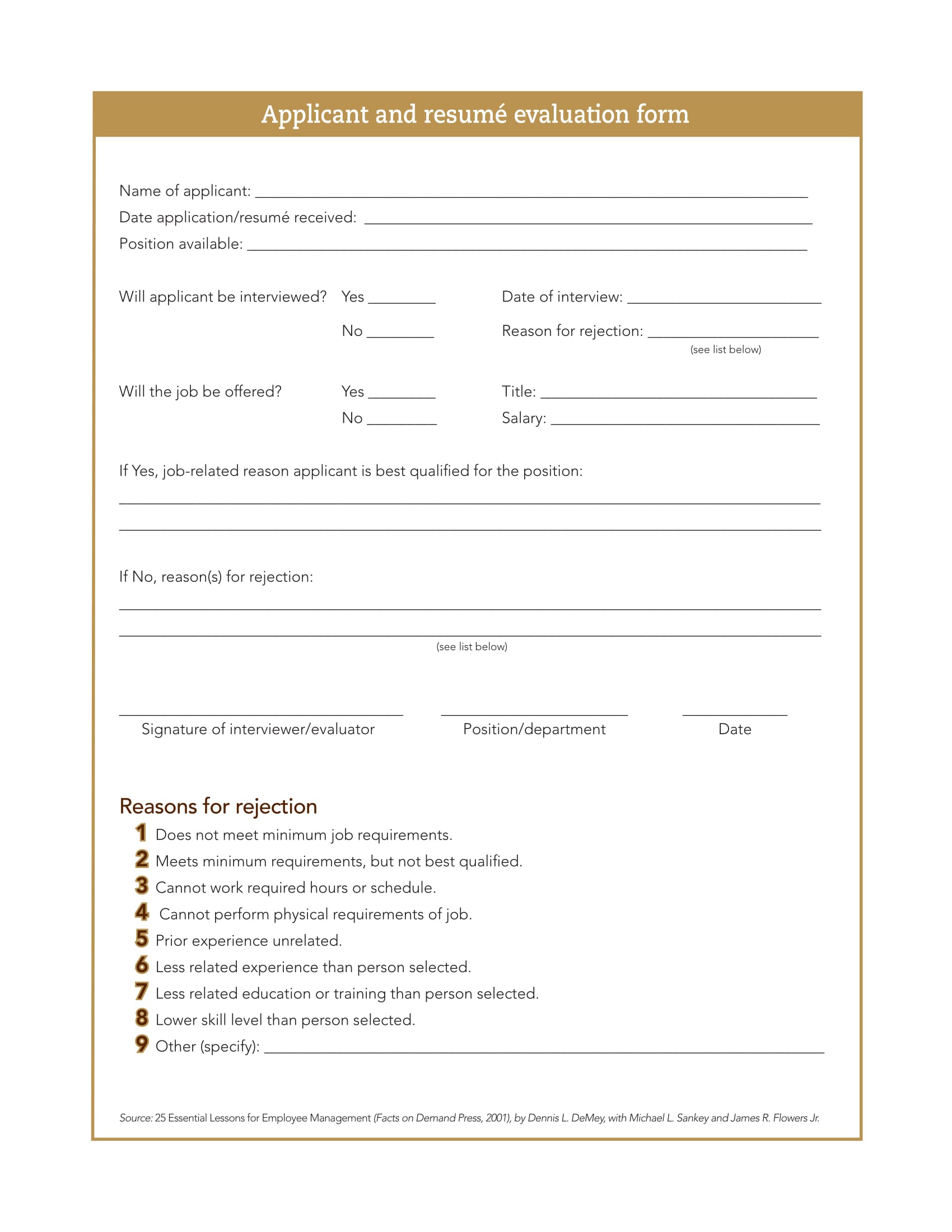 applicant and resume evaluation form 1