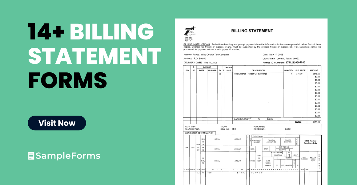 billing statement form