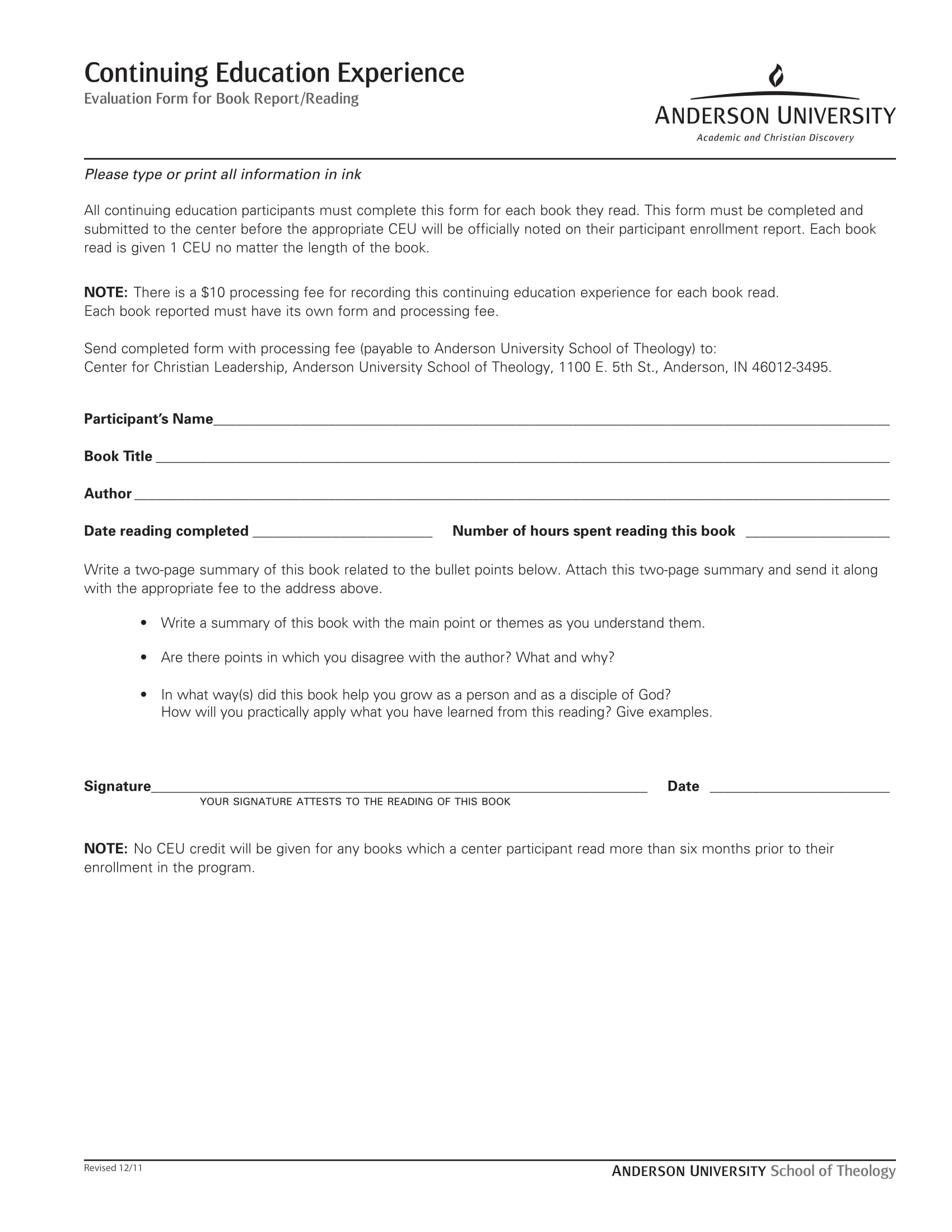 book event report evaluation form 1