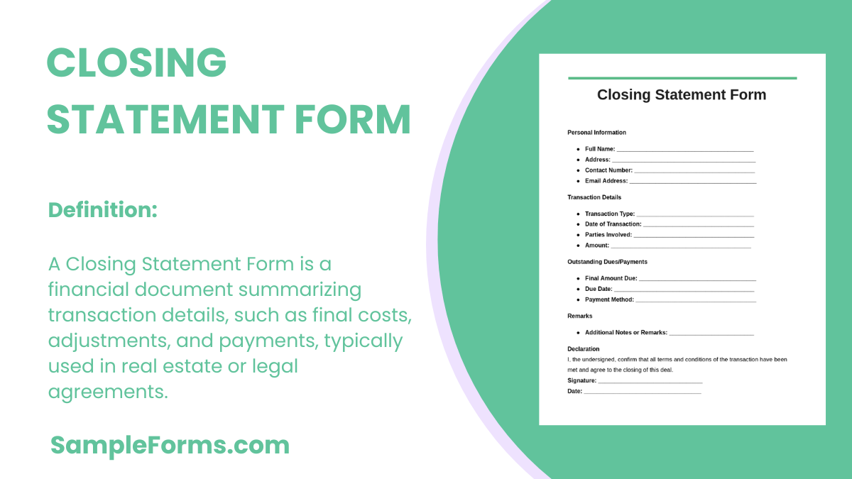 closing statement forms