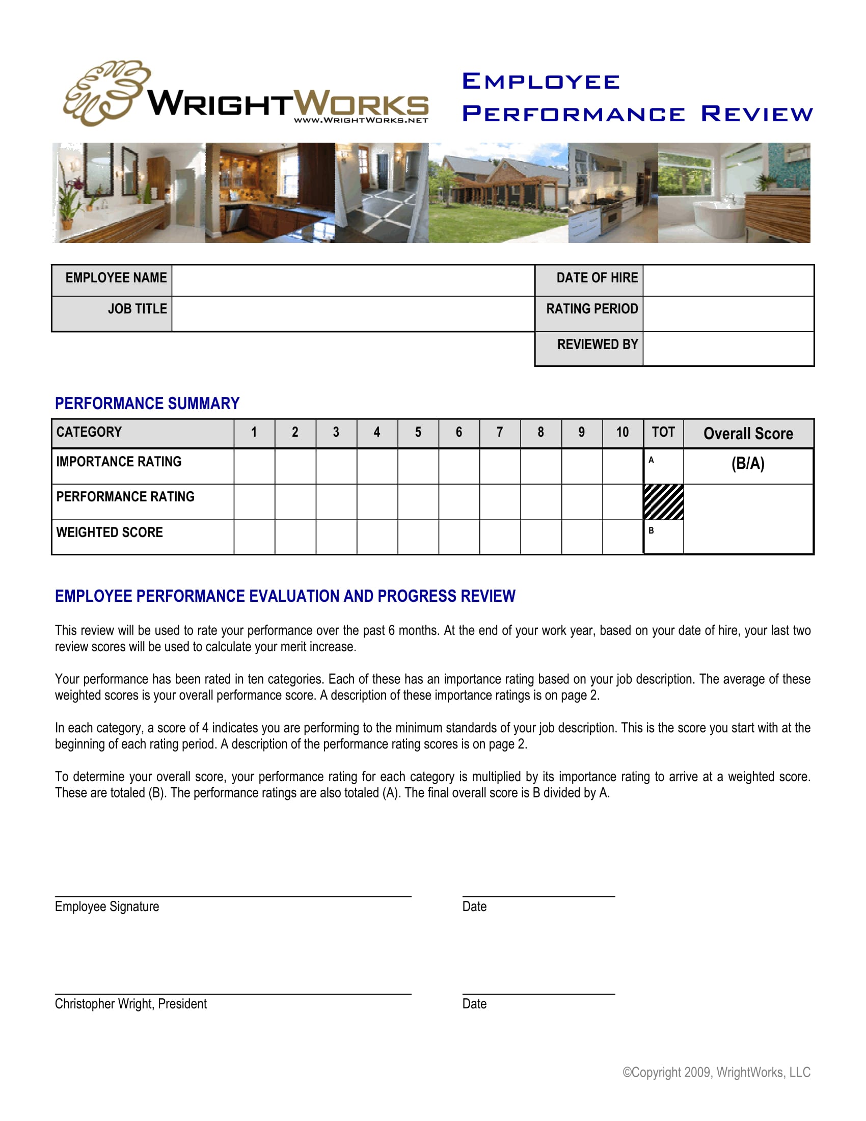 construction employee review form 1