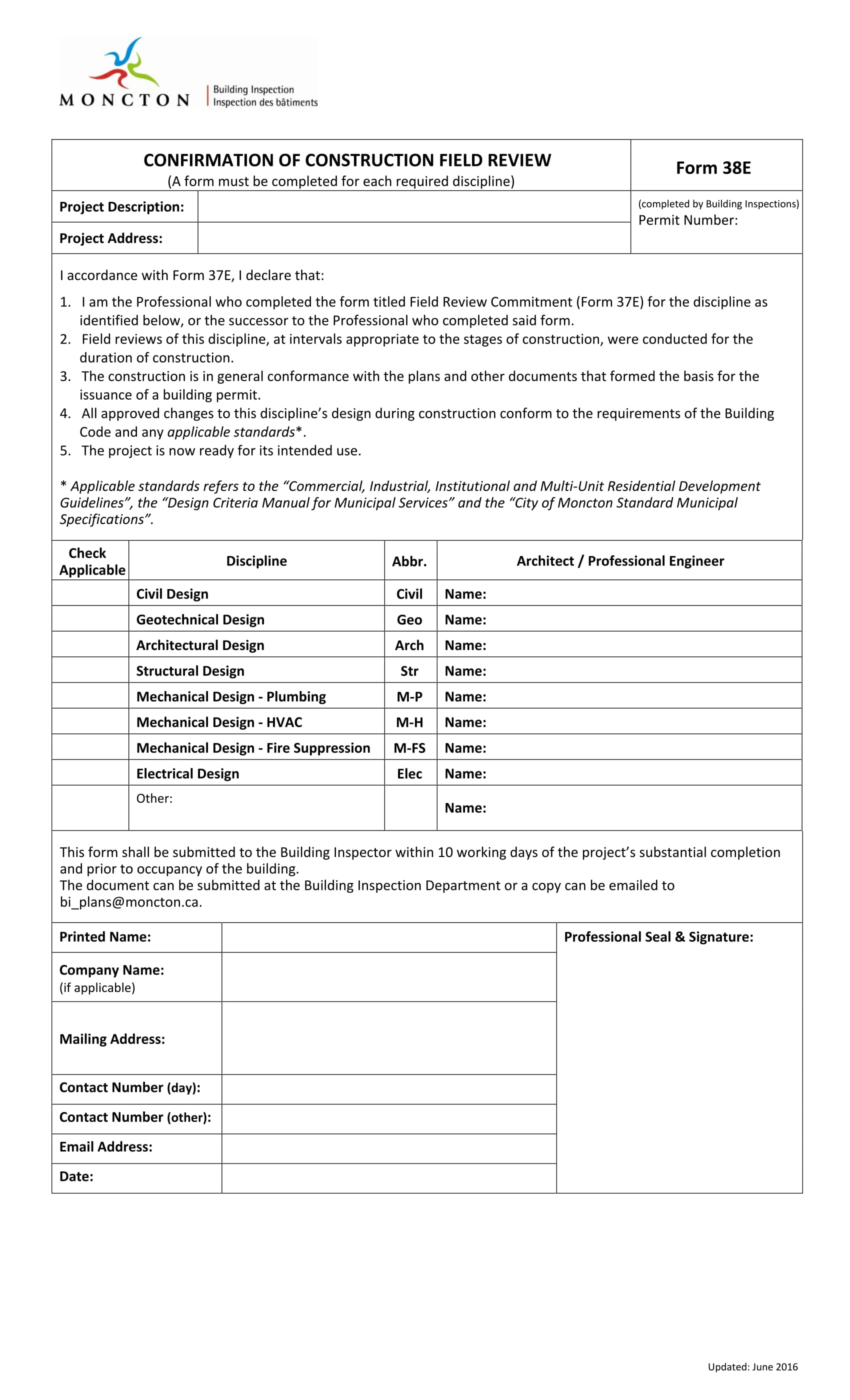 construction field review form 1