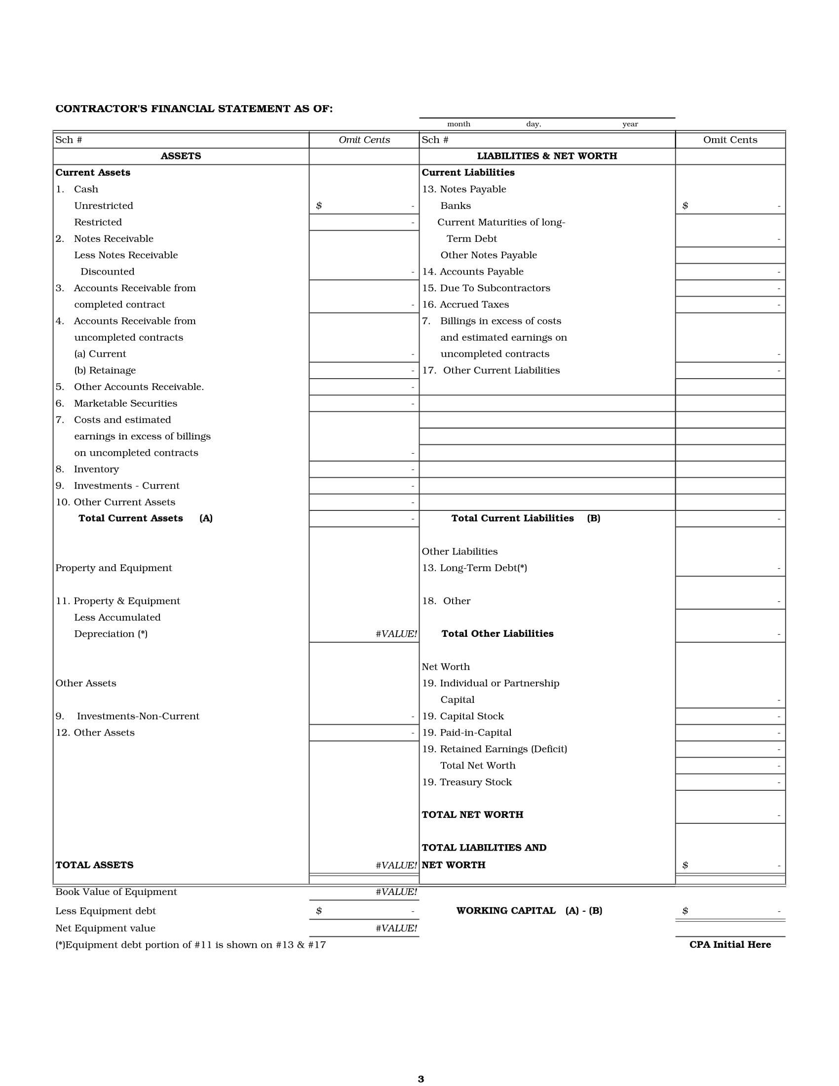 contractor financial statement form 04
