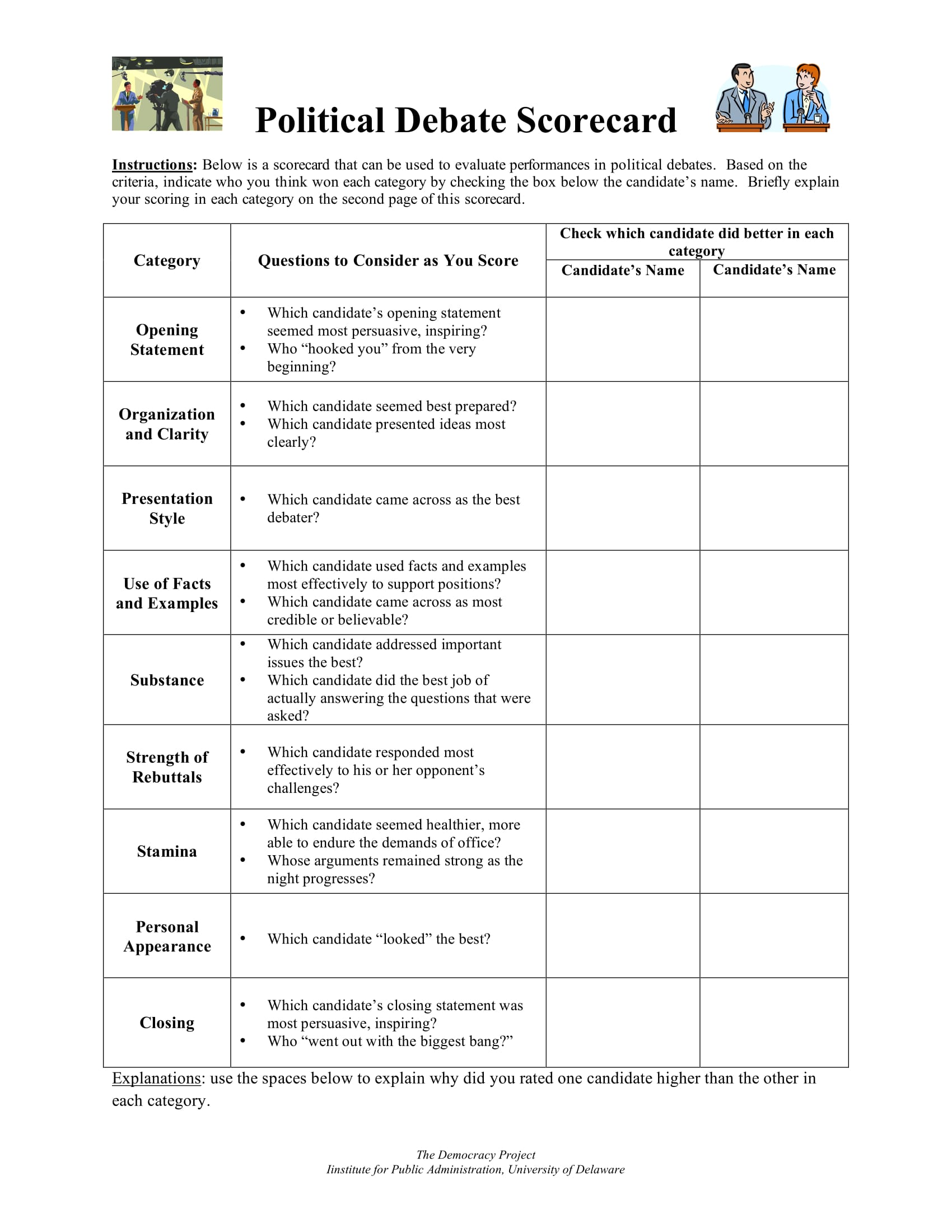 debate template for students