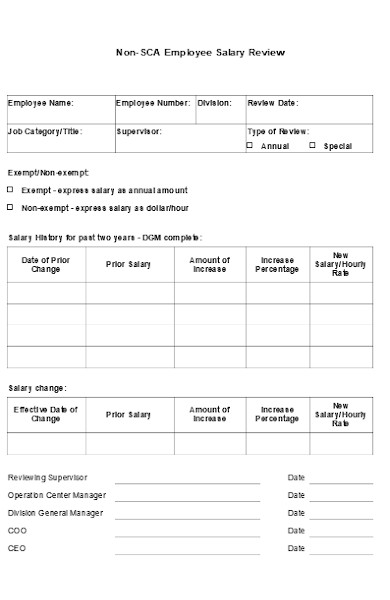 employee salary review form