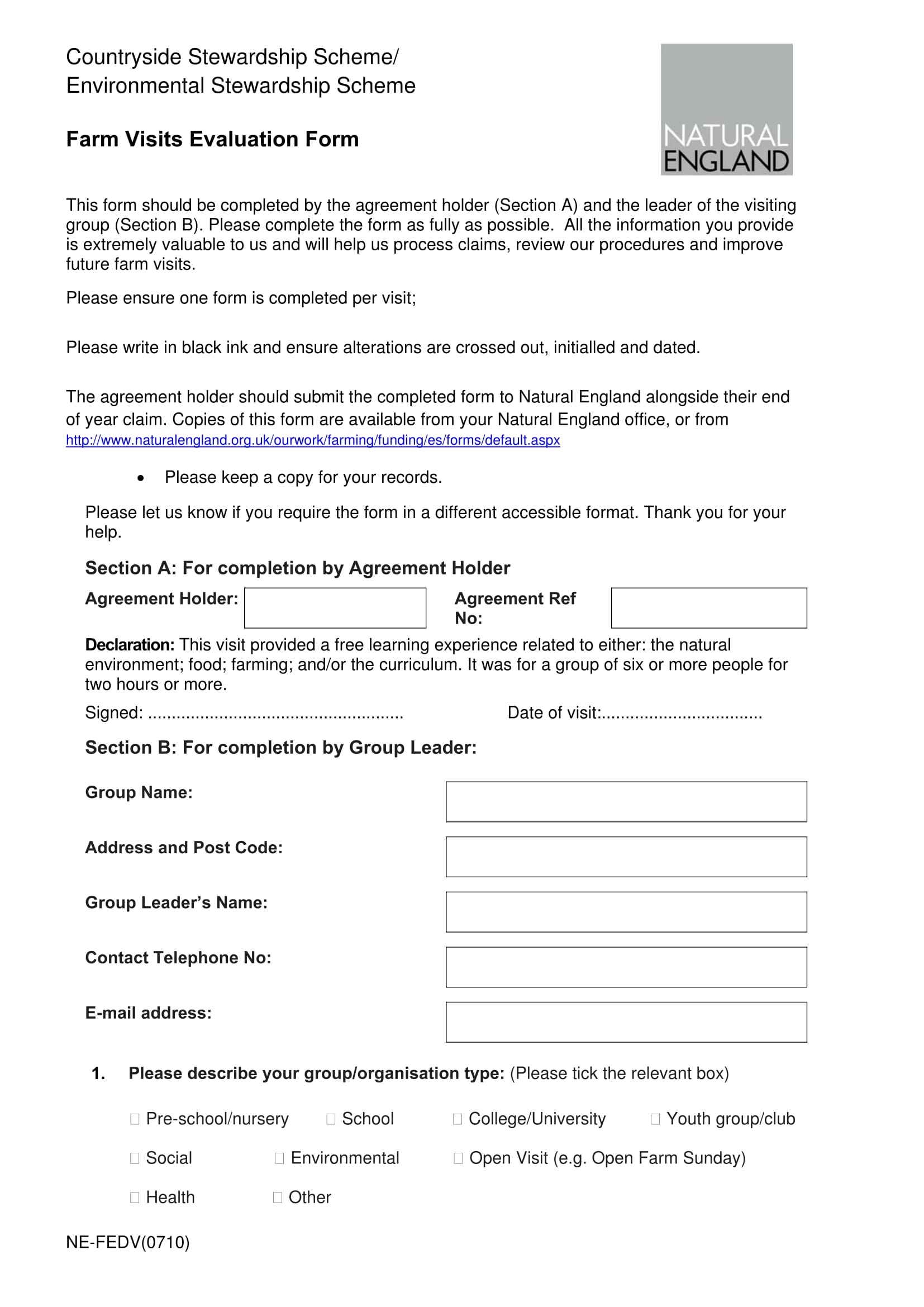 farm food evaluation form sample 1