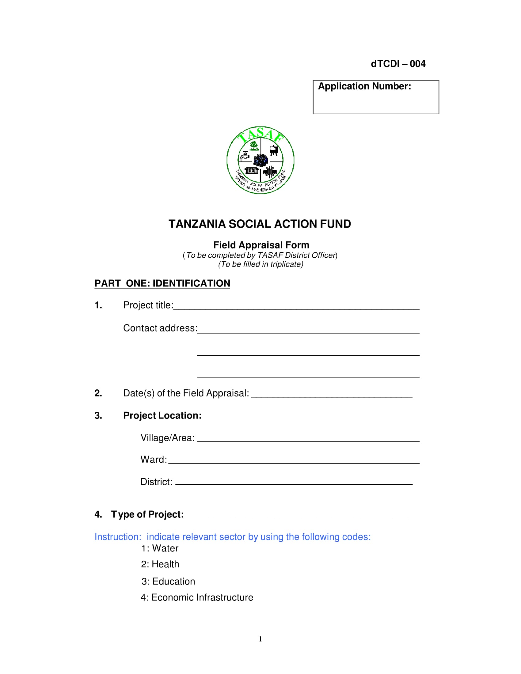 field appraisal form 1