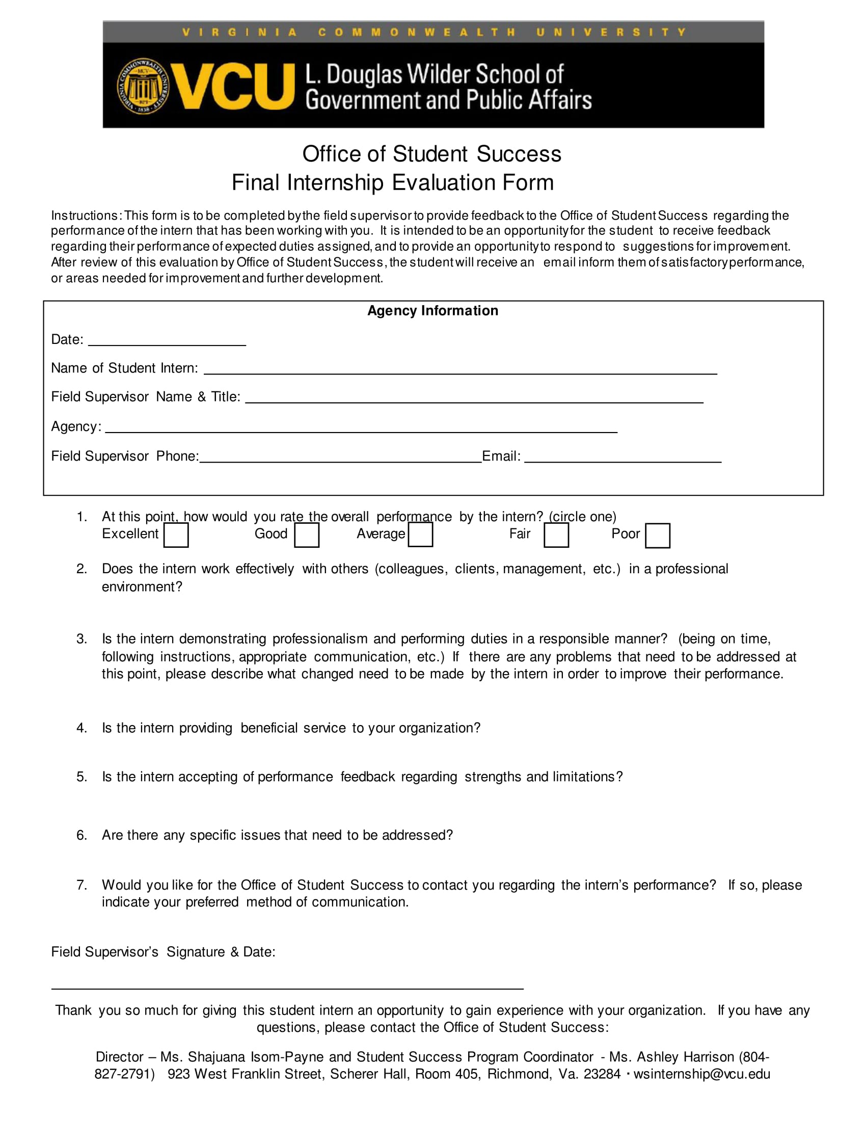 final internship evaluation form 1