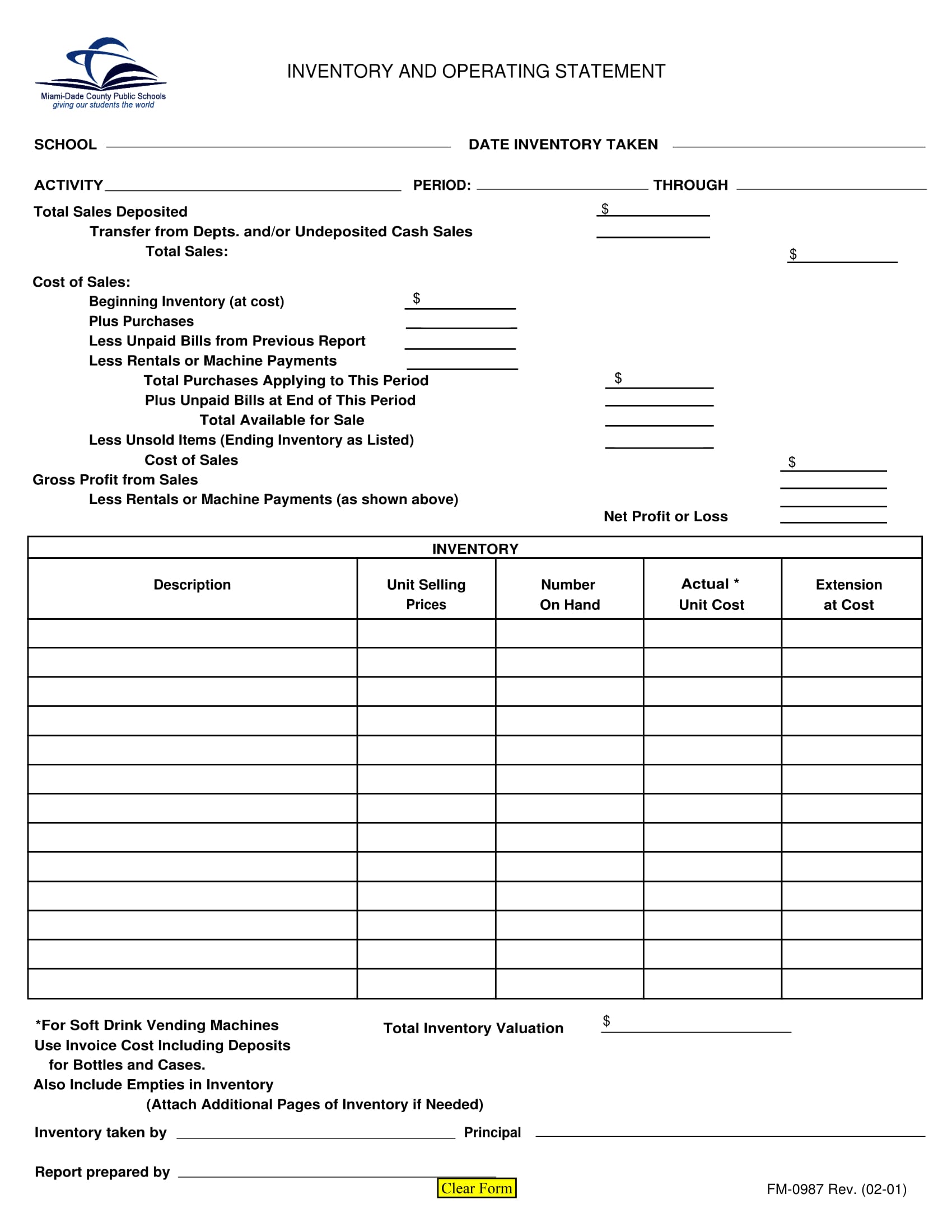 Free 13 Operating Statement Forms In Pdf Ms Word 7257