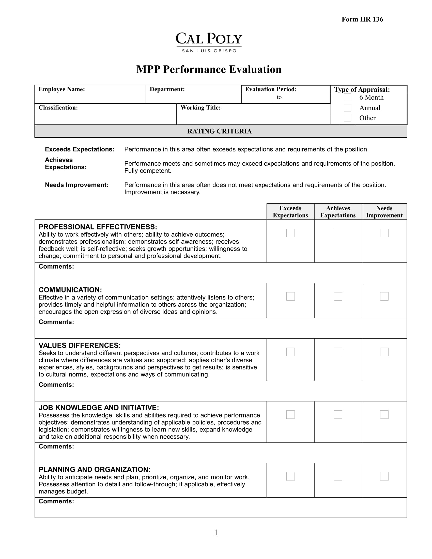 manager performance evaluation form 1