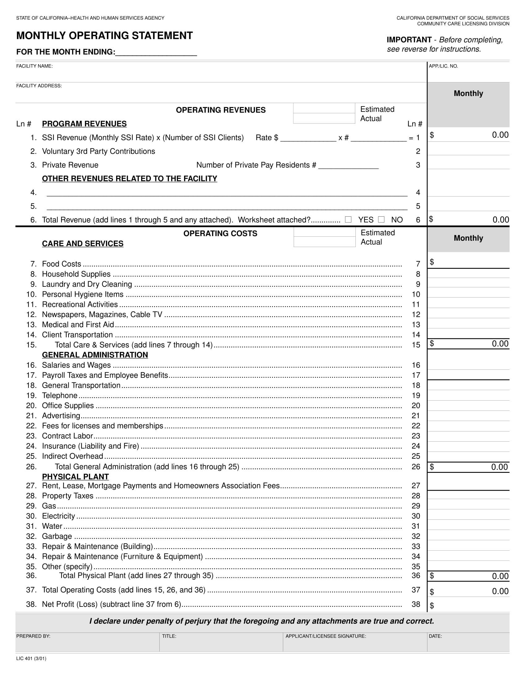 FREE 13+ Operating Statement Forms in PDF | MS Word