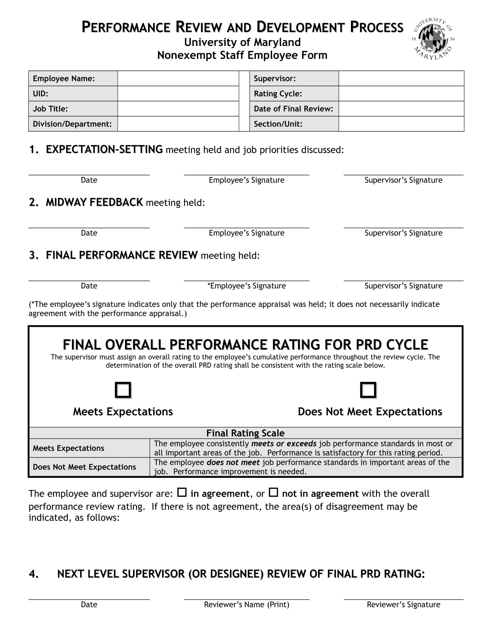 nonexempt staff employee review form in doc 1